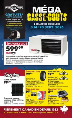 Preview of leaflet Princess Auto circulaire - 2 Semaines de Soldes ! from shop Princess Auto is valid from Sep 08, 2026