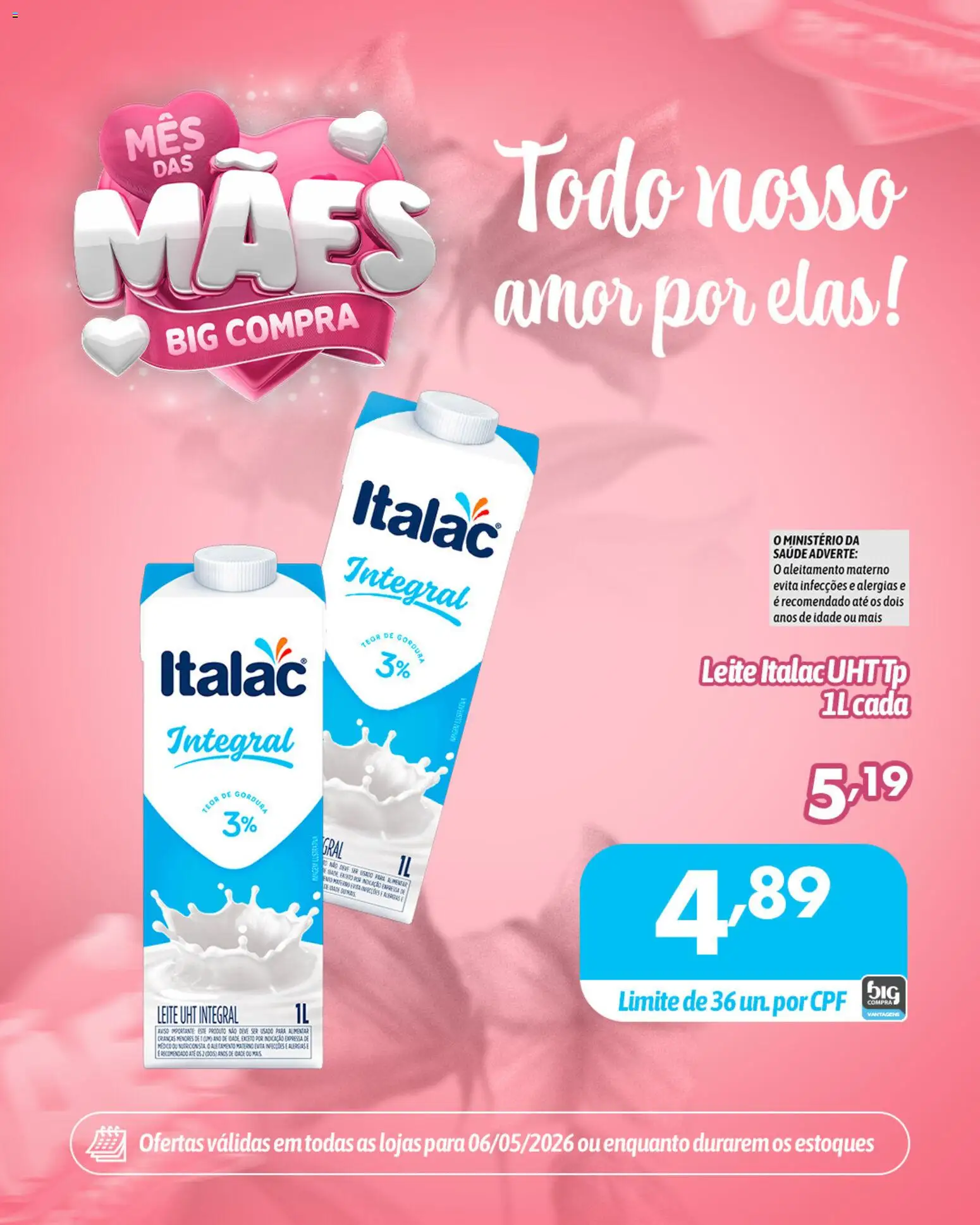 Pré-Visualização do folheto "Big Compra ofertas Mês das Mães" da loja Big Compra válido a partir de 06/05/2026