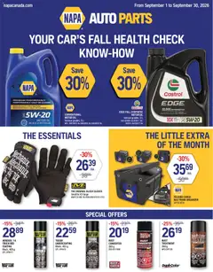 Un aperçu du dépliant NAPA Auto Parts weekly flyer du magasin NAPA Auto Parts est valide à partir 1 sept. 2026