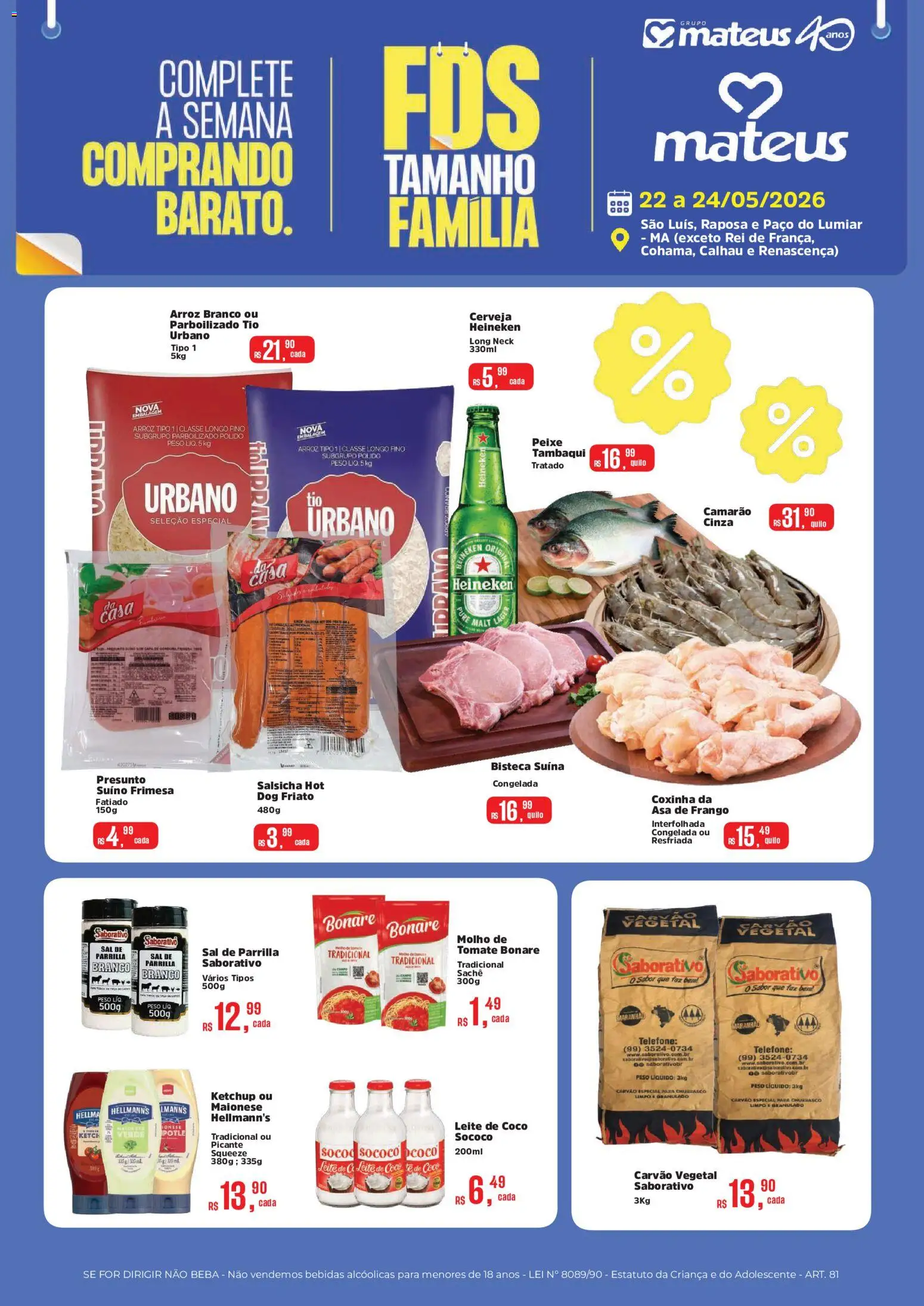 Pré-Visualização do folheto "Mateus ofertas Fds tamanho Família" da loja Mateus válido a partir de 22/05/2026