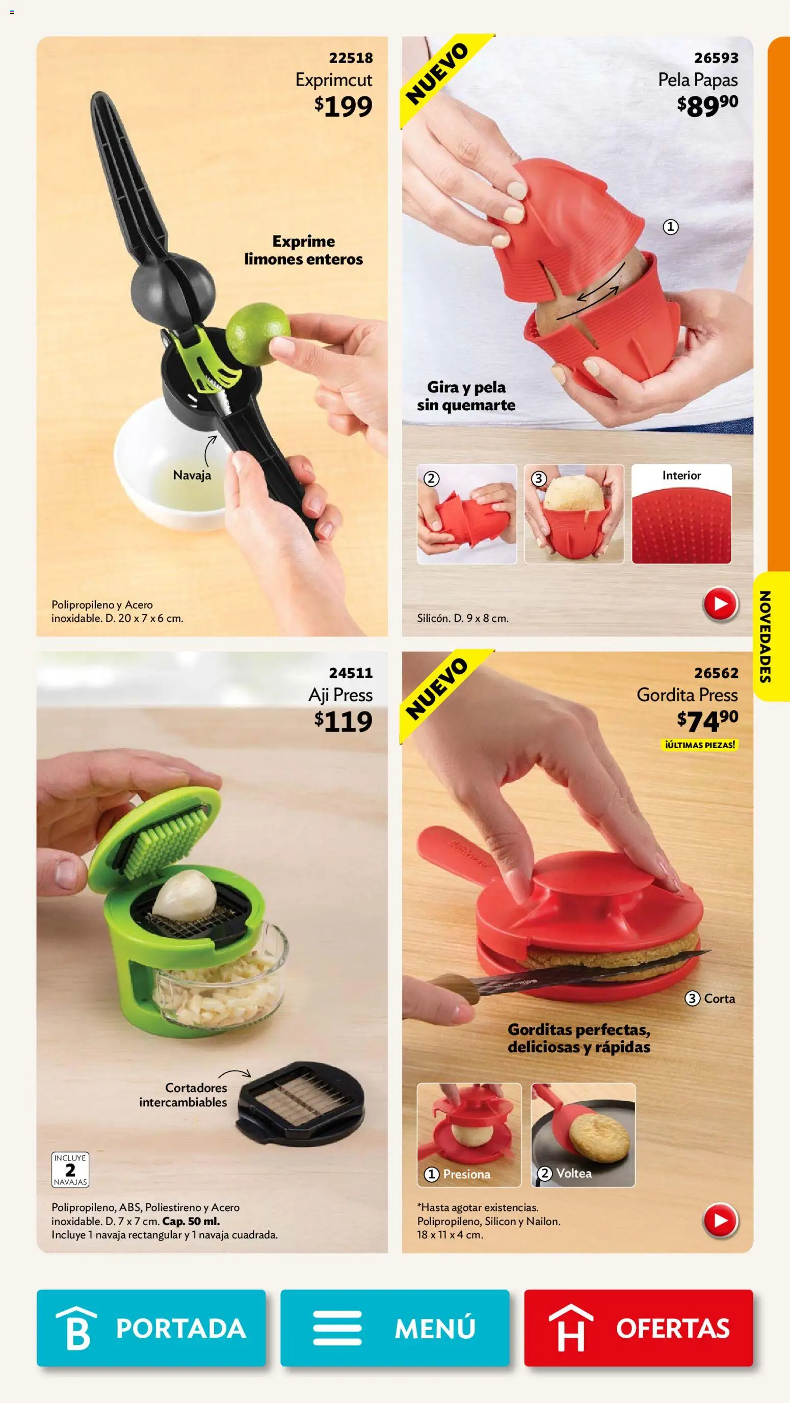 Vista previa las ofertas de la tienda Betterware - Betterware campaña 10 2026 desde el 28/09/2026 - Papas, Limones, Aji, Navaja