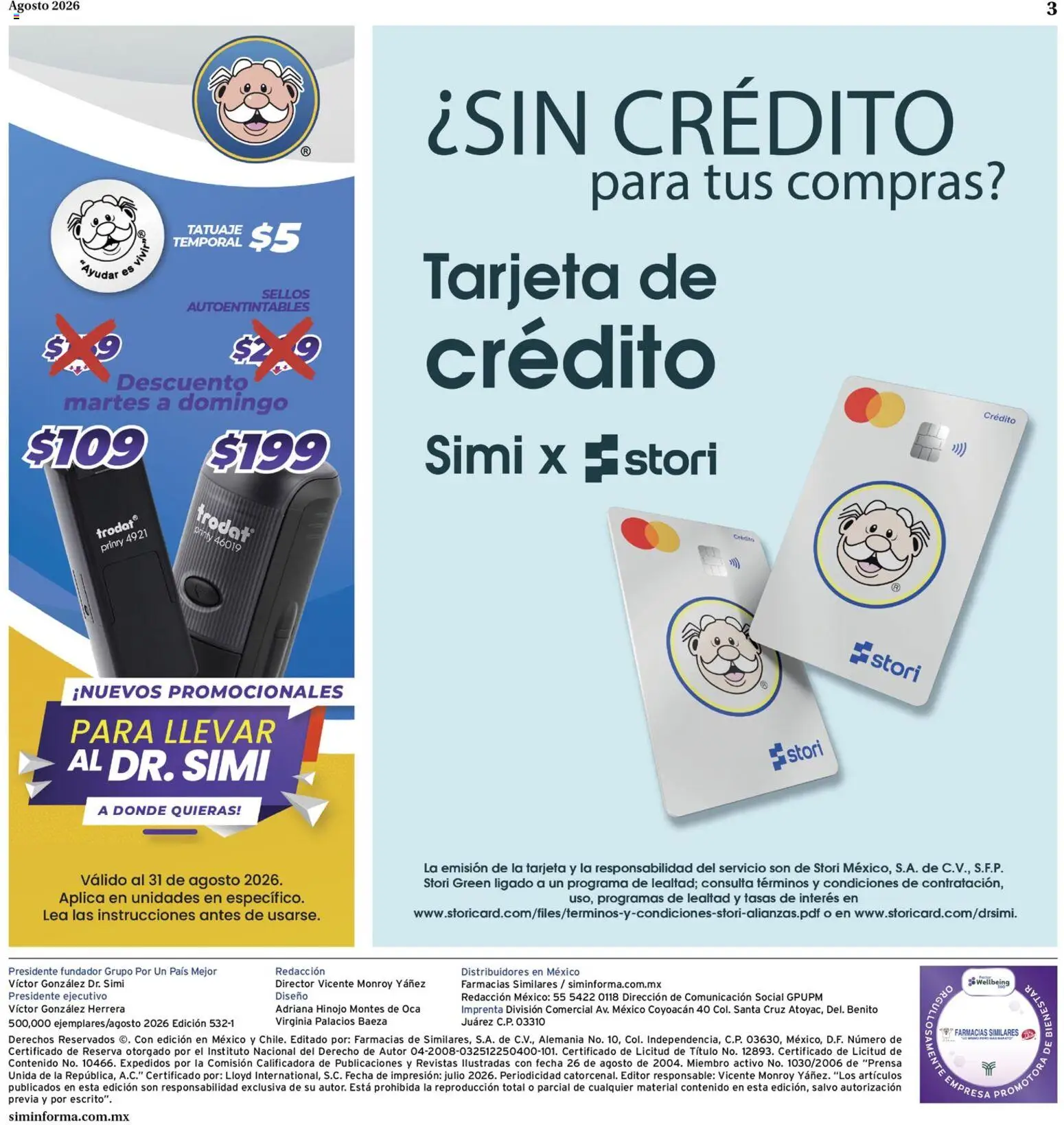 Vista previa las ofertas de la tienda Farmacias Similares - Farmacias Similares catálogo desde el 01/08/2026 