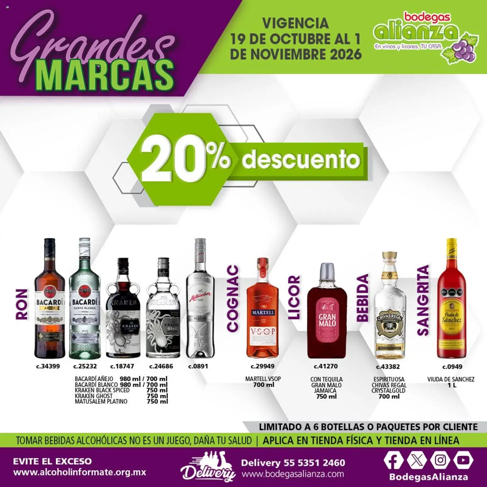 Vista previa las ofertas de la tienda Bodegas Alianza - Bodegas Alianza catálogo Grandes Marcas desde el 19/10/2026 