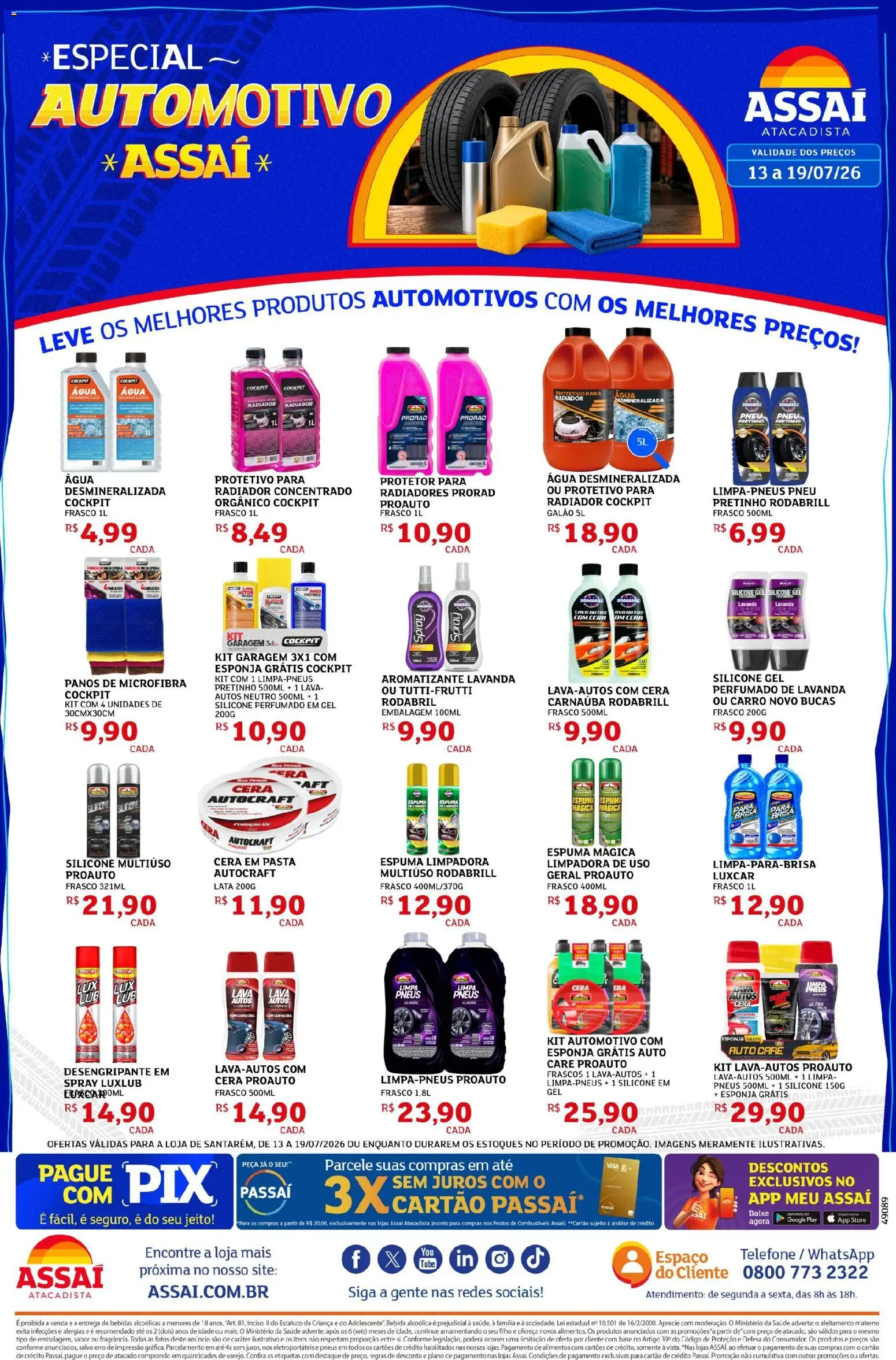 Pré-Visualização do folheto "Assaí Atacadista ofertas - PA" da loja Assaí Atacadista válido a partir de 13/07/2026 - Telefone, Pneus, Bebida, Pera, Radiador, Alimentos, Pasta, Esponja