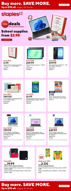 Preview of leaflet Staples weekly flyer / circulaire from shop Staples is valid from Aug 07, 2026
