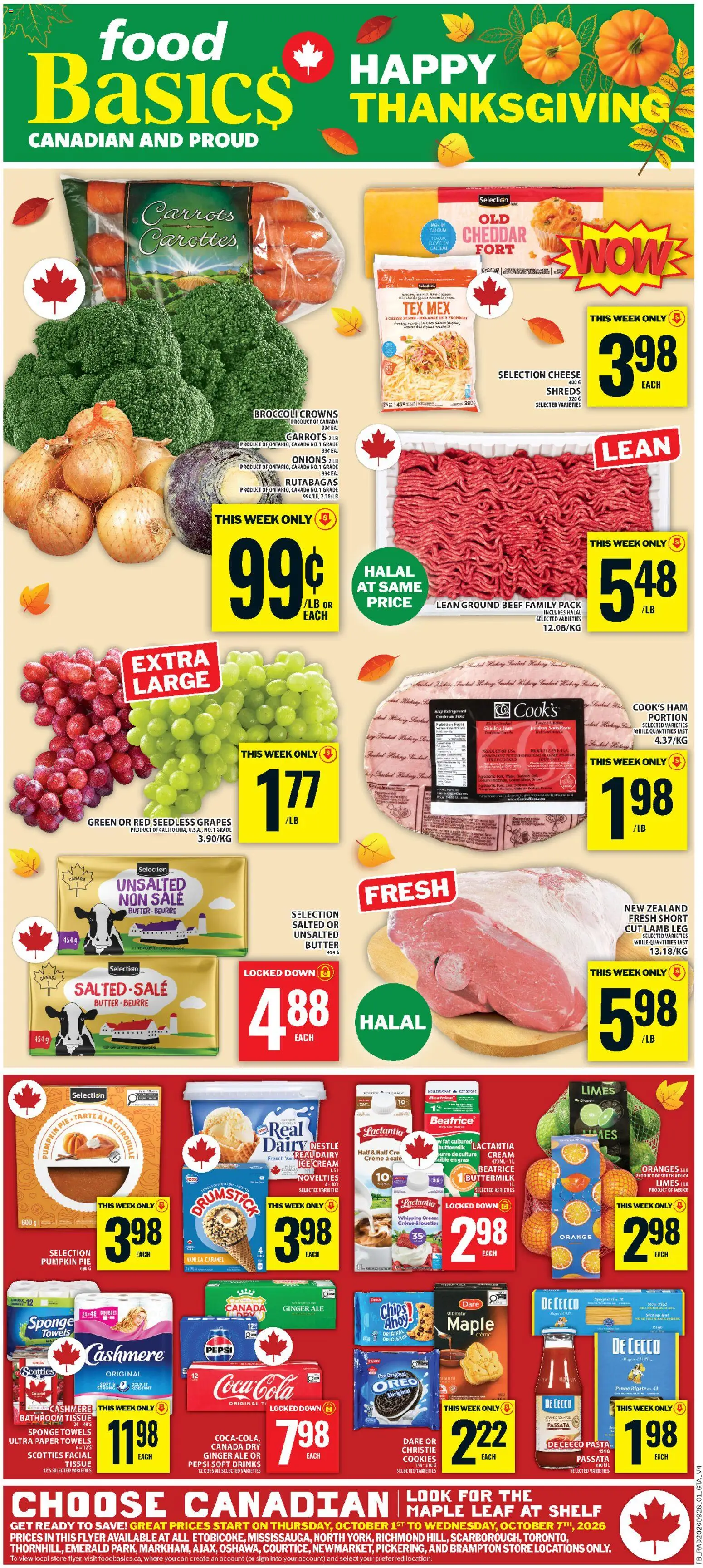 Preview of leaflet Food Basics weekly flyer / circulaire from shop Food Basics is valid from Oct 01, 2026
