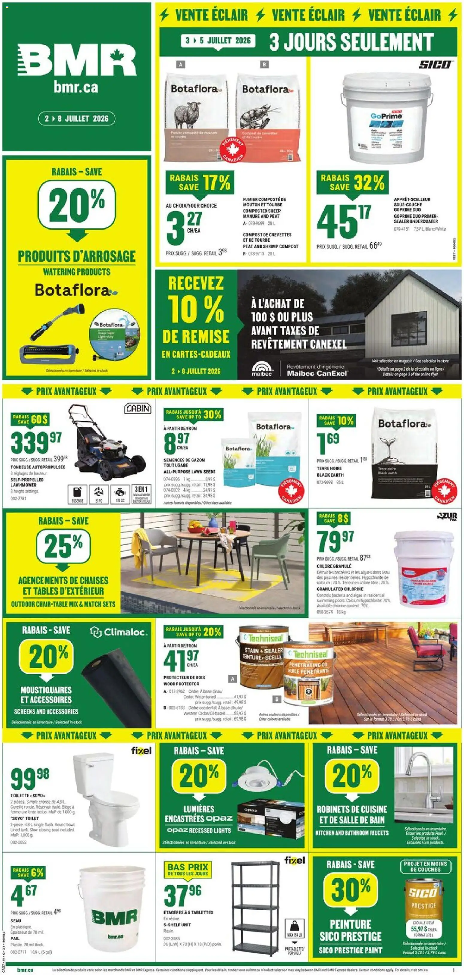 Preview of leaflet BMR weekly flyer / circulaire from shop BMR is valid from Jul 02, 2026 - Shrimp, Shelf, Peat