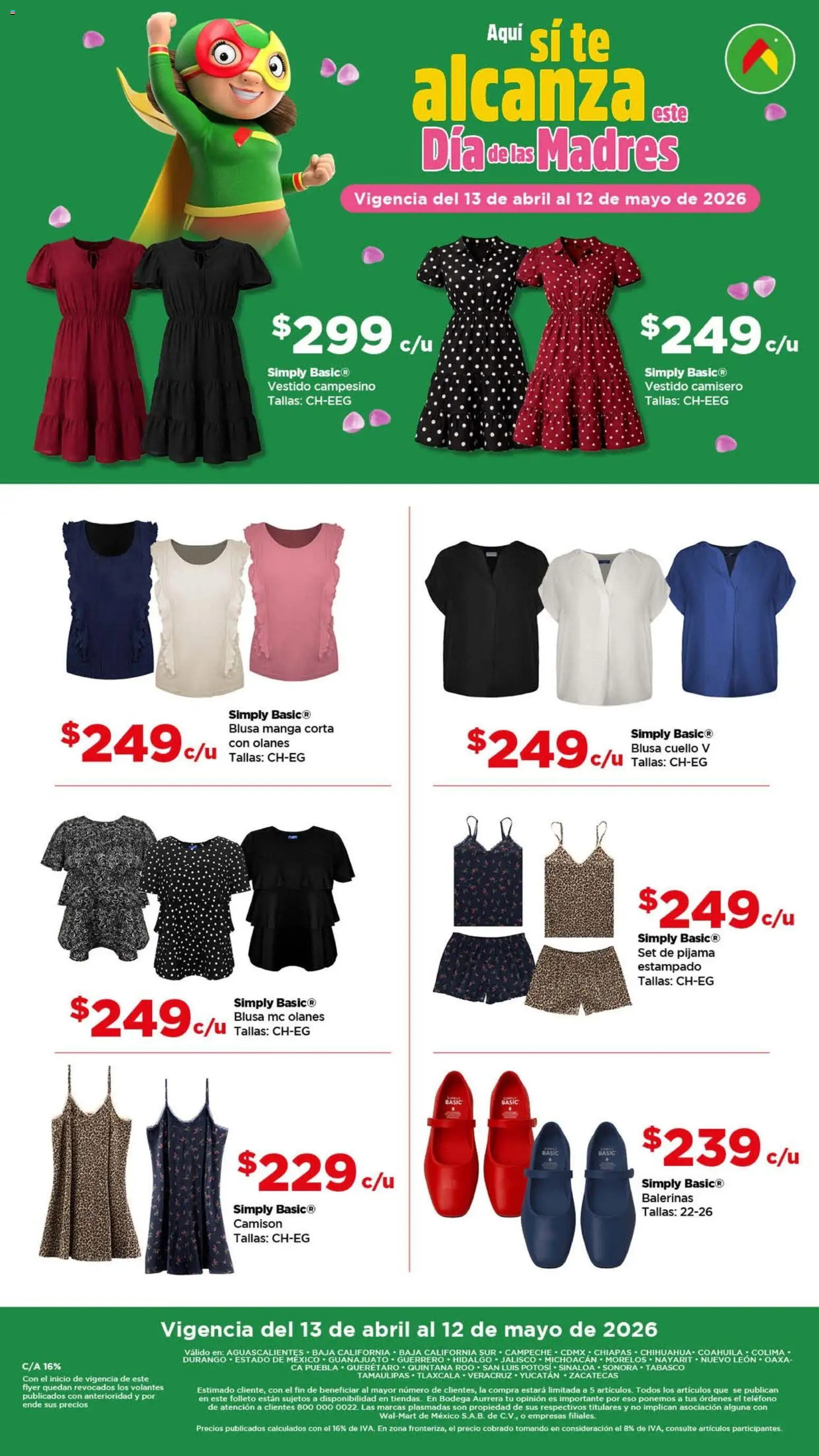 Vista previa las ofertas de la tienda Bodega Aurrerá - Bodega Aurrerá folleto Aqui sí te alcanza este Día de las Madres desde el 13/04/2026 