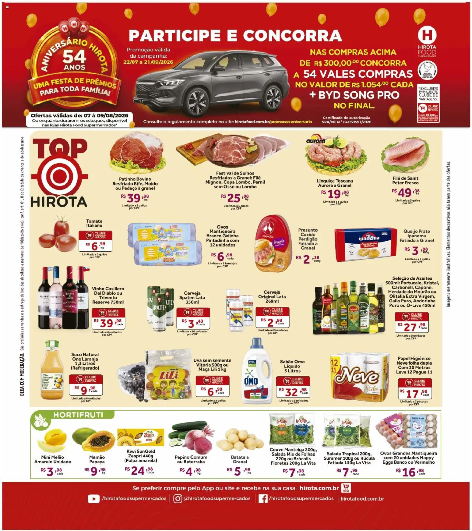 Pré-Visualização do folheto "Hirota Food ofertas de Final de Semana" da loja Hirota Food válido a partir de 07/08/2026