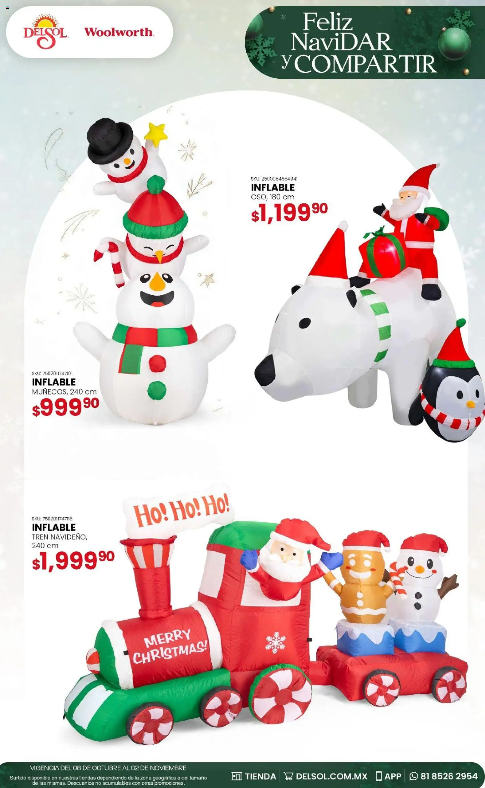 Vista previa las ofertas de la tienda Del Sol y Woolworth - Del Sol y Woolworth - Feliz NaviDar y Compartir desde el 08/10/2026 