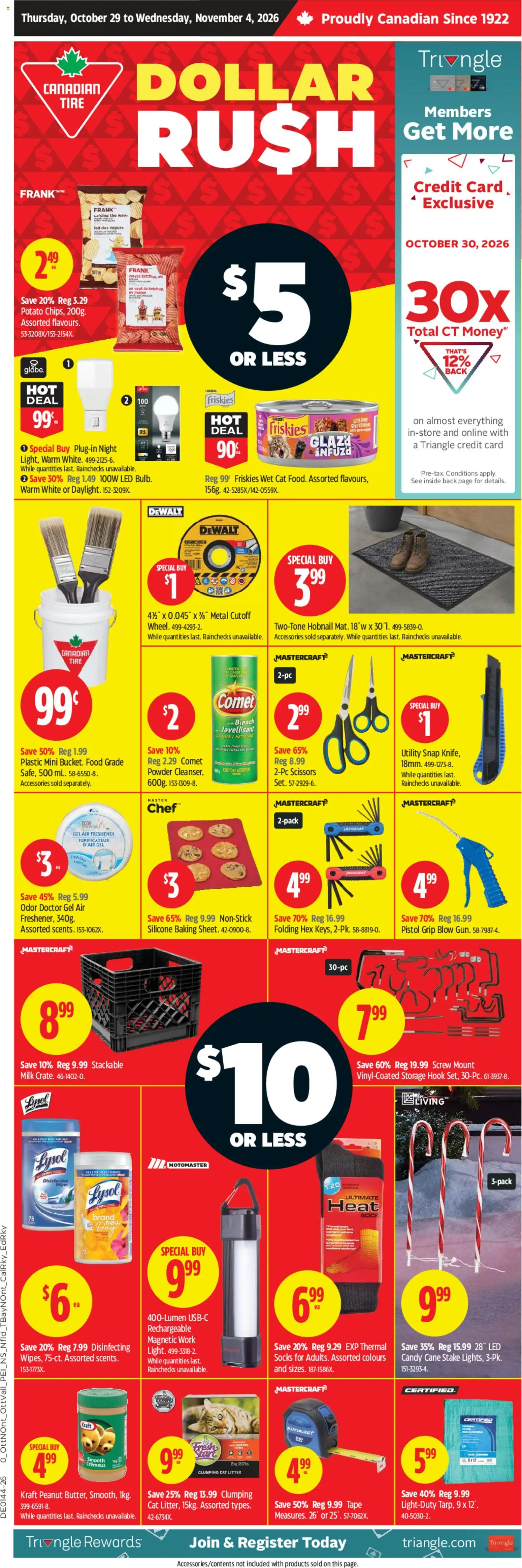 Preview of leaflet Canadian Tire flyer - Dollar Rush from shop Canadian Tire is valid from Oct 29, 2026