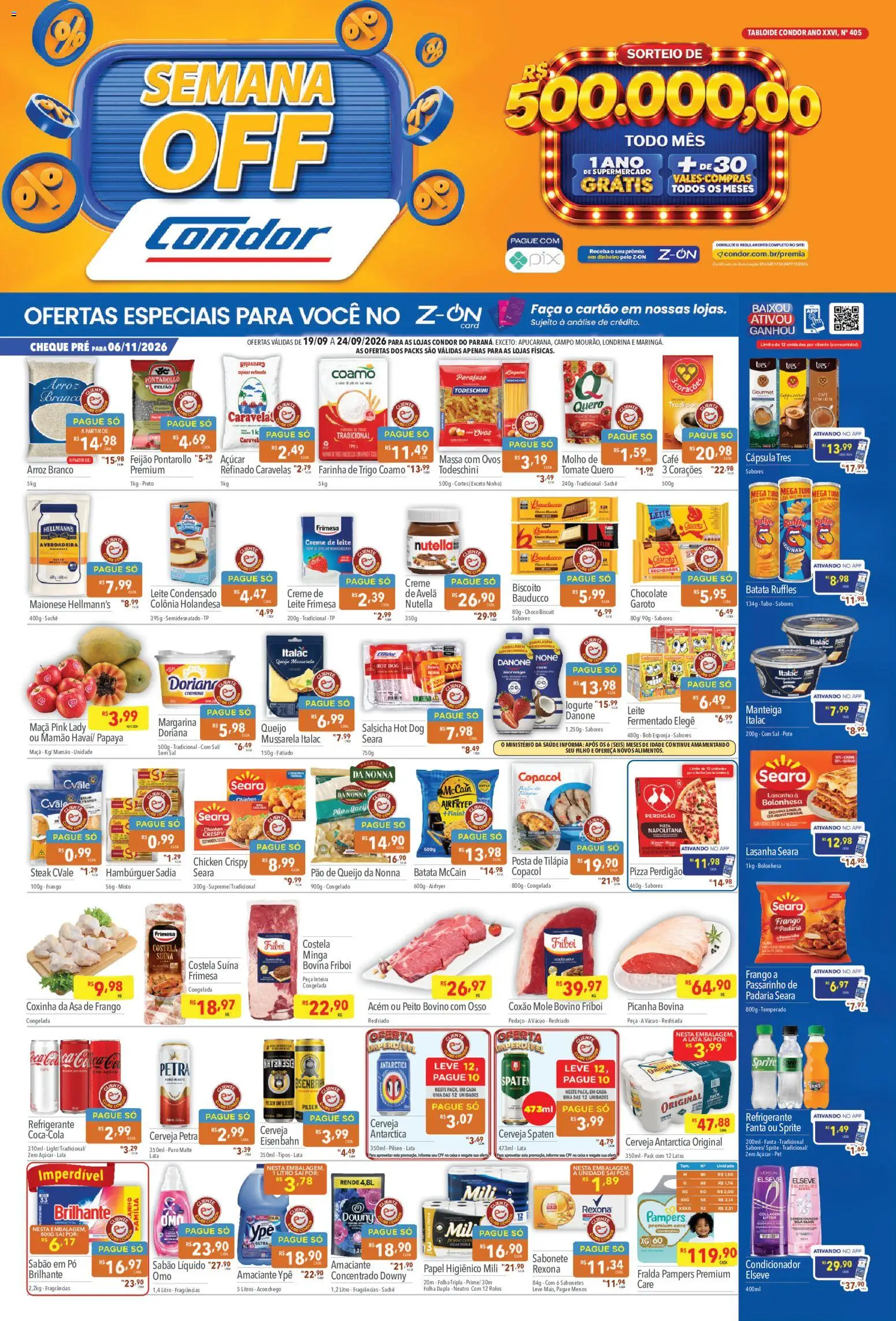 Pré-Visualização do folheto "Supermercados Condor ofertas Semana Off" da loja Supermercados Condor válido a partir de 19/09/2026