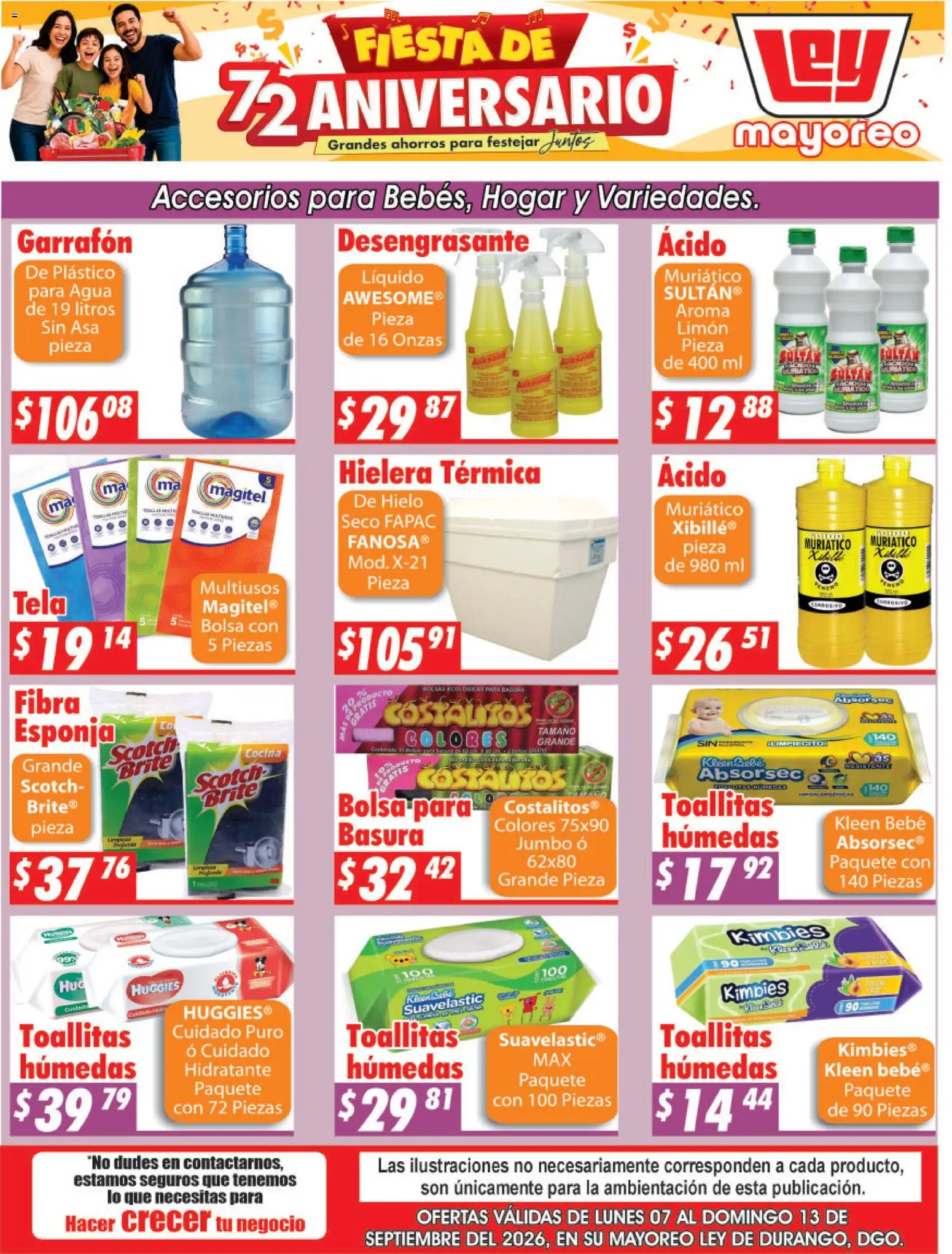 Vista previa las ofertas de la tienda Casa Ley - Casa Ley folleto desde el 07/09/2026 - Agua, Bolsa, Tomate, Aceite, Refresco, Atún, Hielo, Res