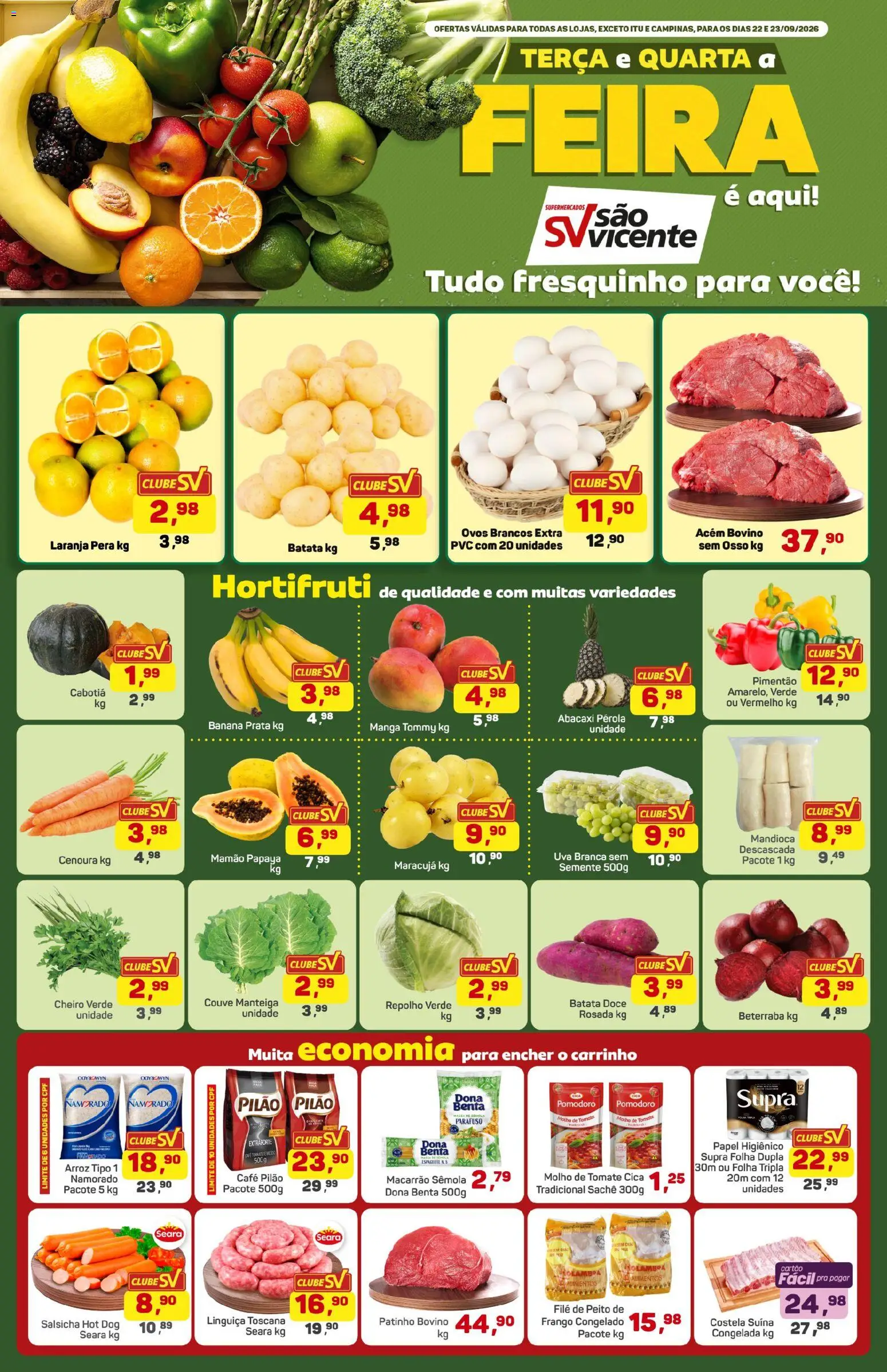 Pré-Visualização do folheto "Supermercados São Vicente - Ofertas da semana" da loja Supermercados São Vicente válido a partir de 22/09/2026