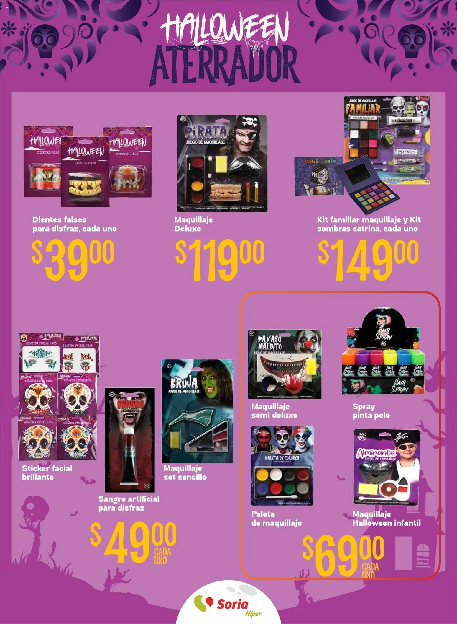 Vista previa las ofertas de la tienda Soriana - Soriana Halloween y Día de muertos Híper Nacional desde el 08/09/2026 