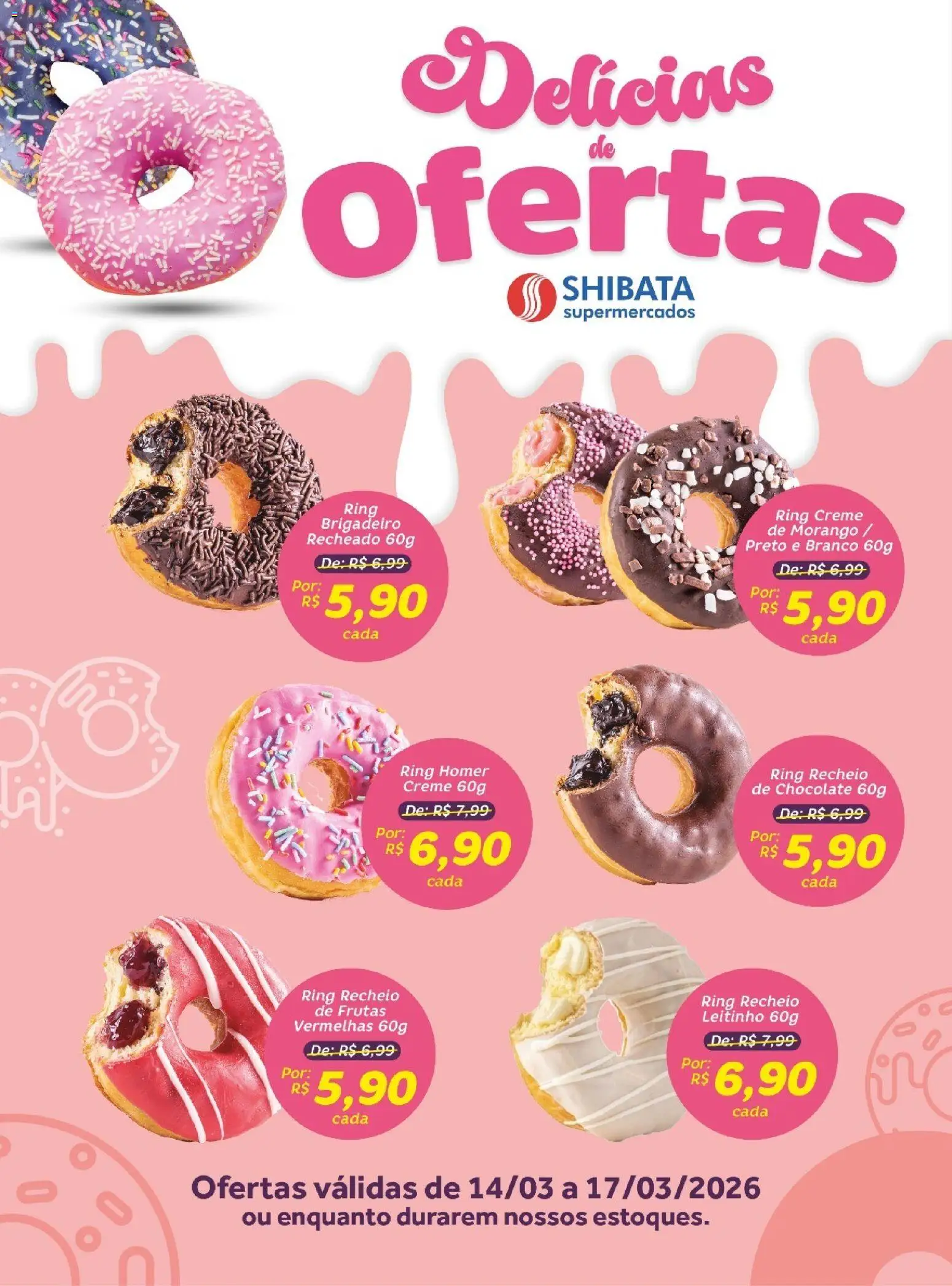 Pré-Visualização do folheto "Shibata ofertas Delícias" da loja Shibata válido a partir de 14/03/2026 - Chocolate, Frutas, Creme