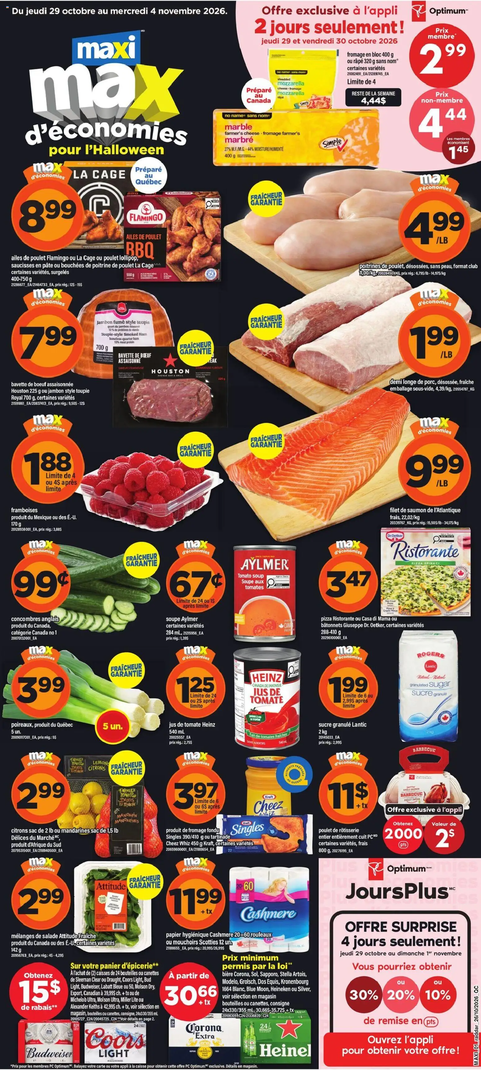 Preview of leaflet Maxi weekly flyer / circulaire from shop Maxi is valid from Oct 29, 2026