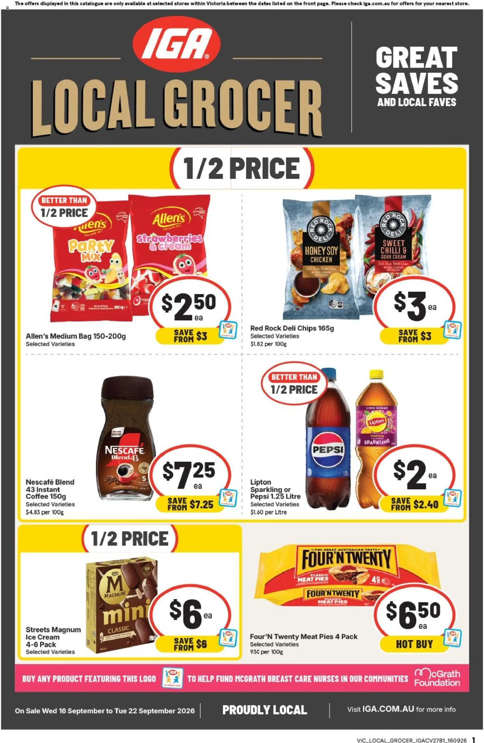 Preview of catalogue IGA catalogue Abbotsford from shop IGA valid 16/09/2026