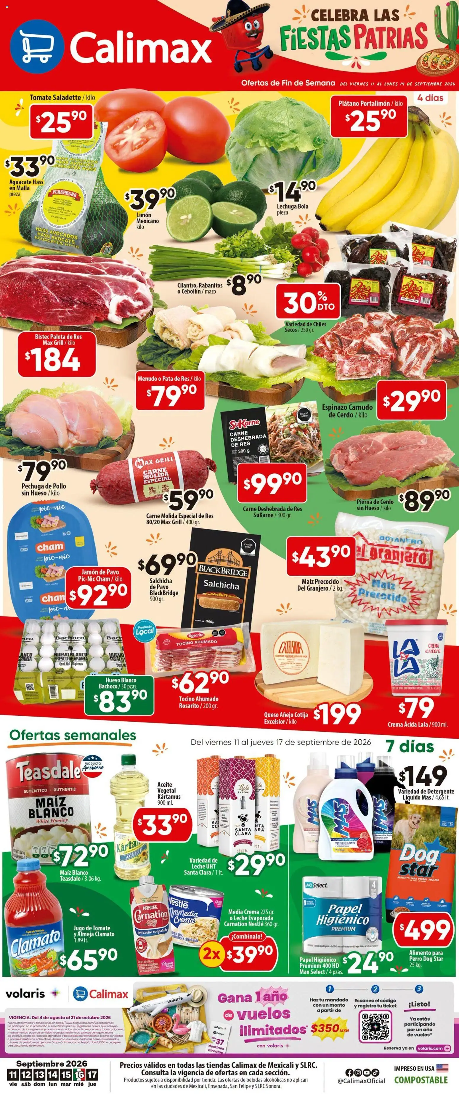 Vista previa las ofertas de la tienda Calimax - Calimax folleto Mexicali y SLRC desde el 11/09/2026 