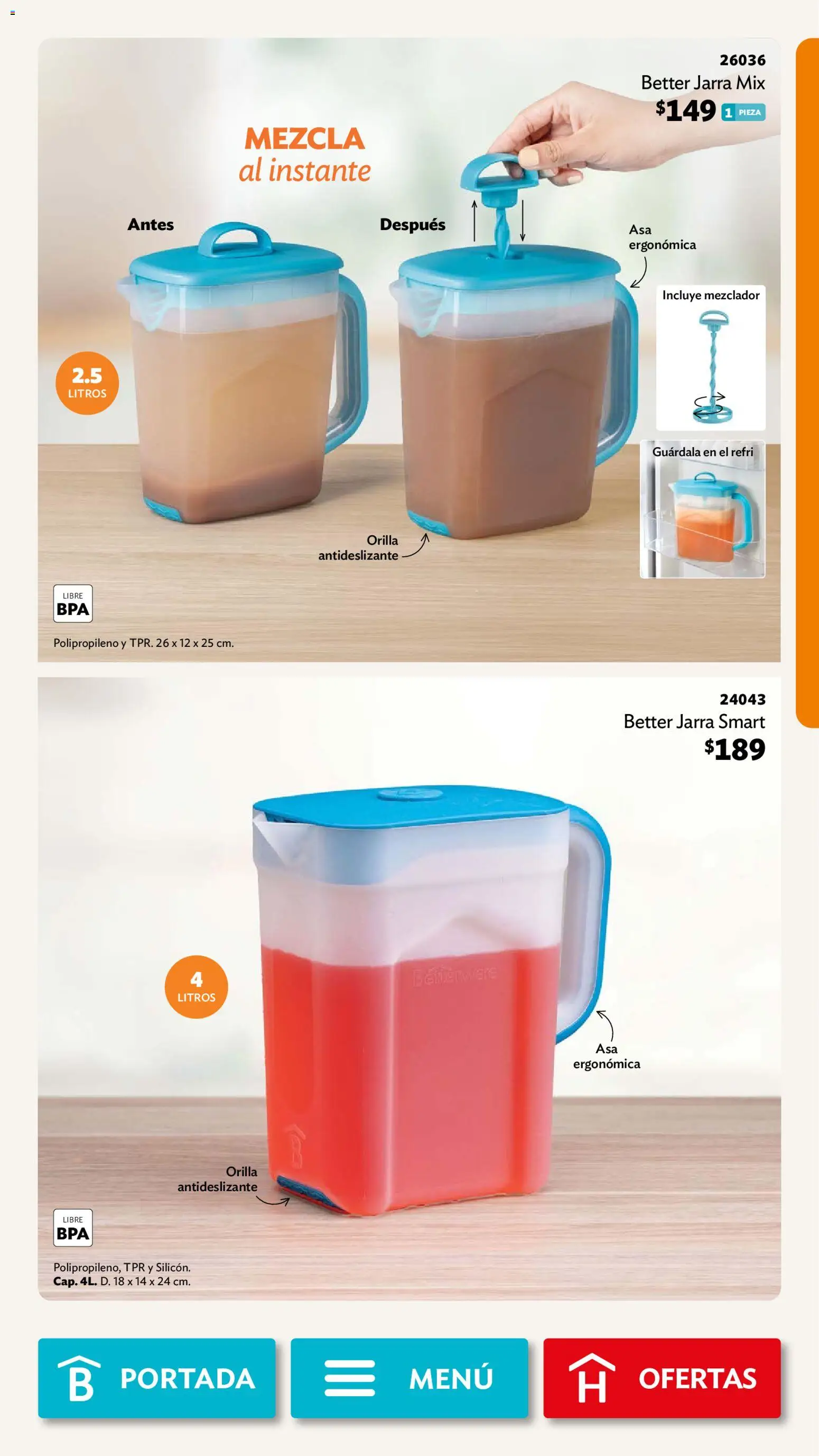 Vista previa las ofertas de la tienda Betterware - Betterware campaña 10 2026 desde el 28/09/2026 - Mezclador, Jarra