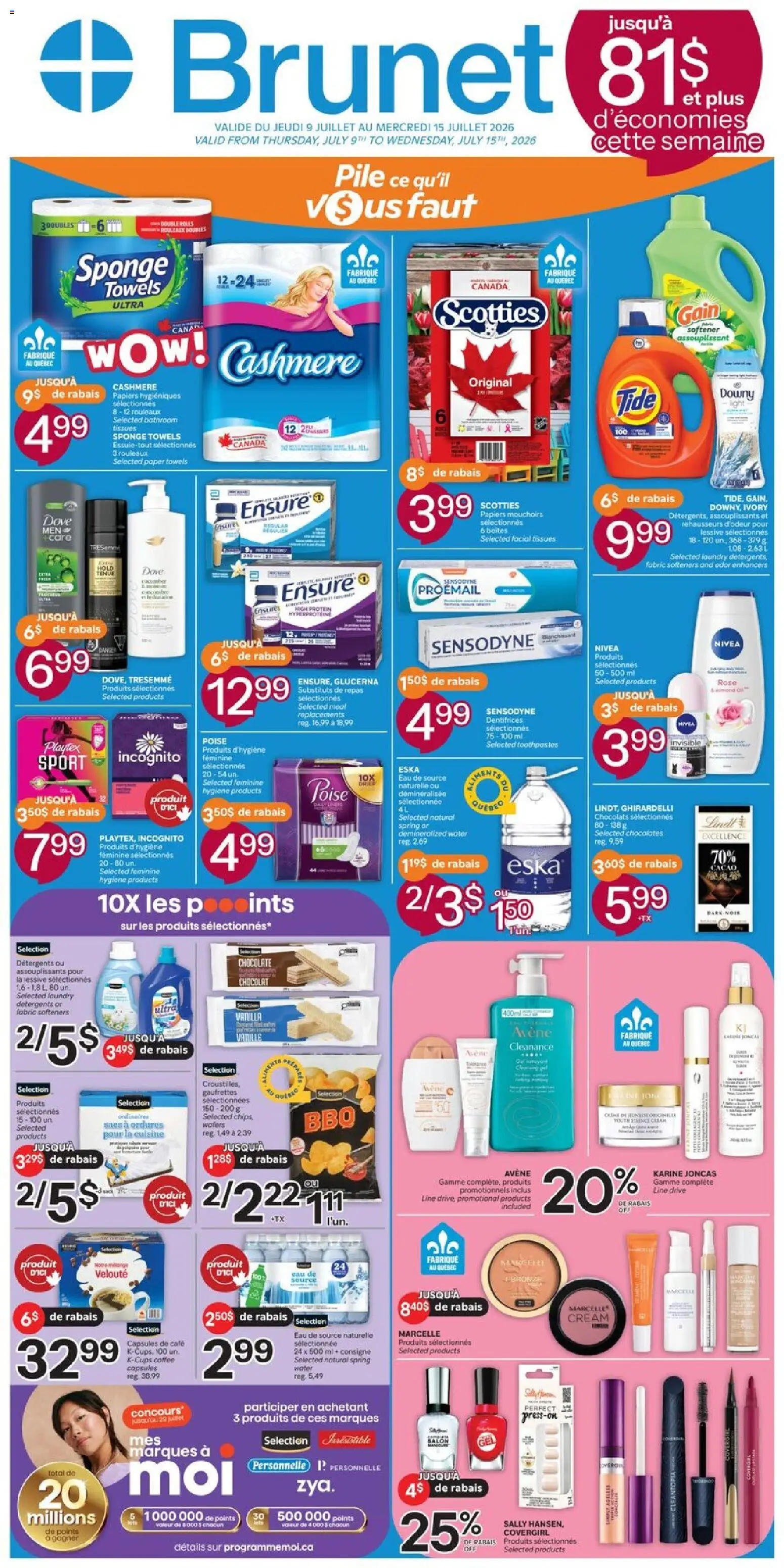 Preview of leaflet Brunet weekly flyer / circulaire from shop Brunet is valid from Jul 09, 2026