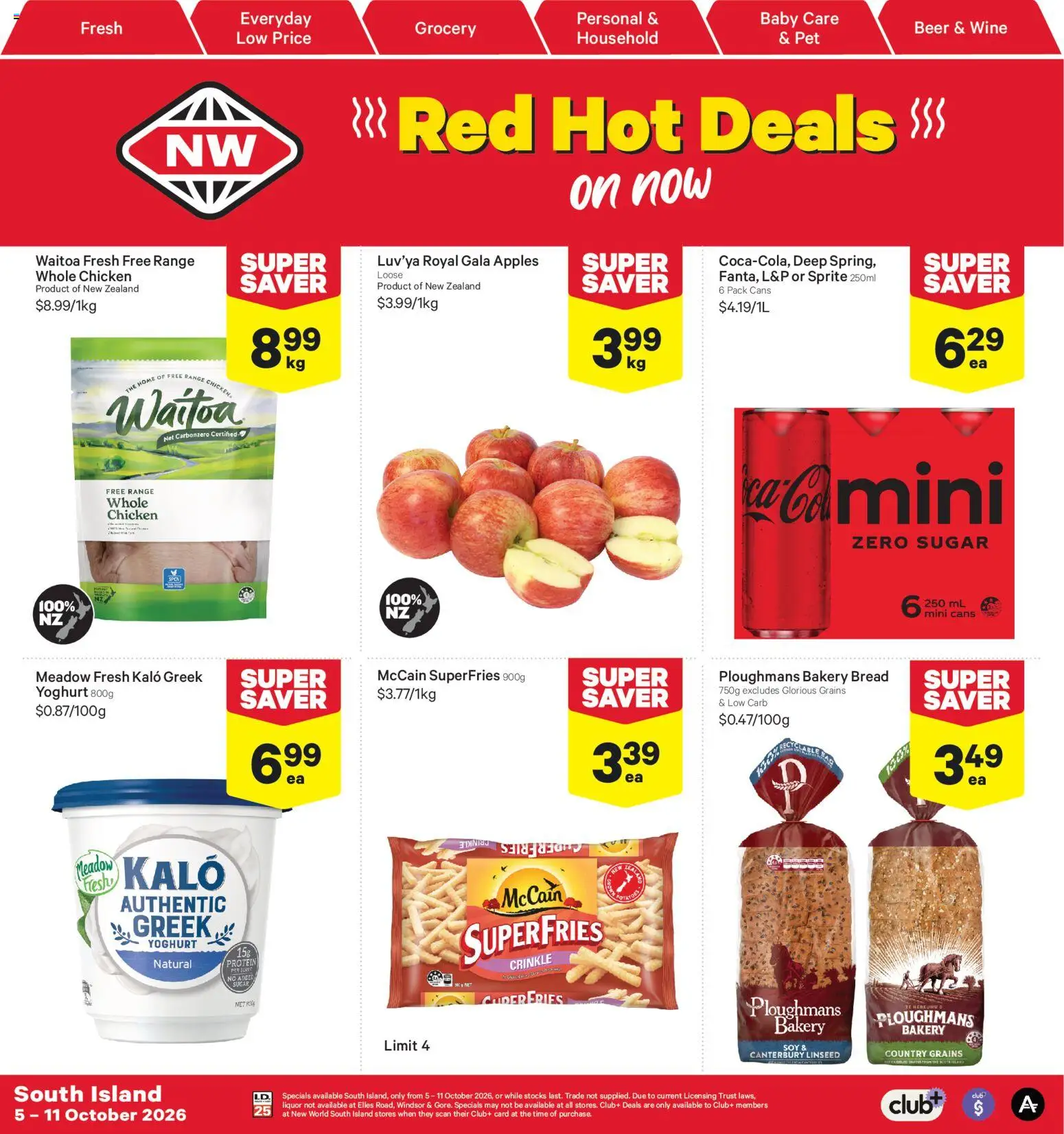 Preview of catalogue New World South Island catalogue from shop New World valid 5 Oct 2026