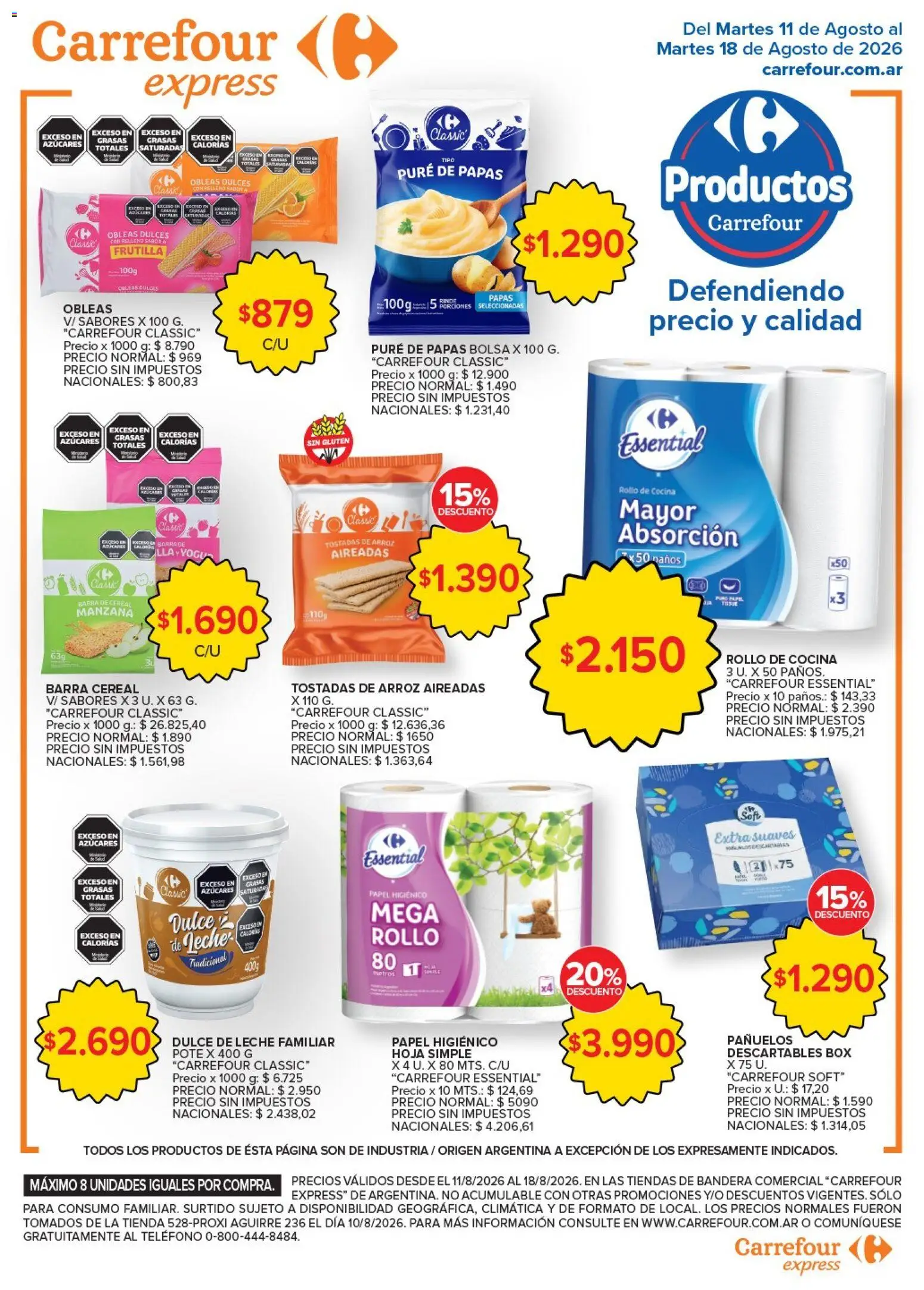 Vista previa del folleto de la tienda Carrefour válido desde el 11/08/2026 - Cocina, Teléfono, Bolsa, Frutilla, Leche, Dulce, Dulces, Tostadas