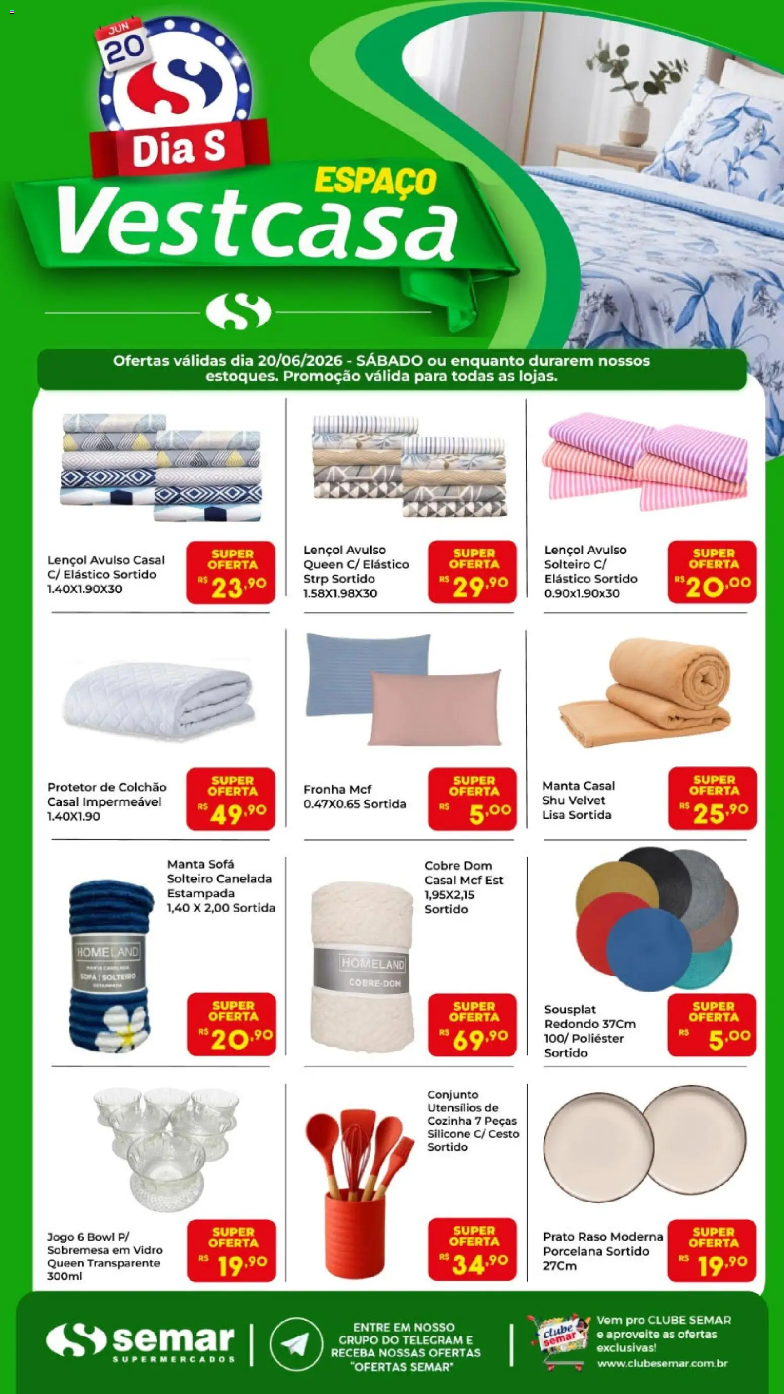 Pré-Visualização do folheto "Semar Supermercado ofertas Vestcasa" da loja Semar Supermercado válido a partir de 20/06/2026
