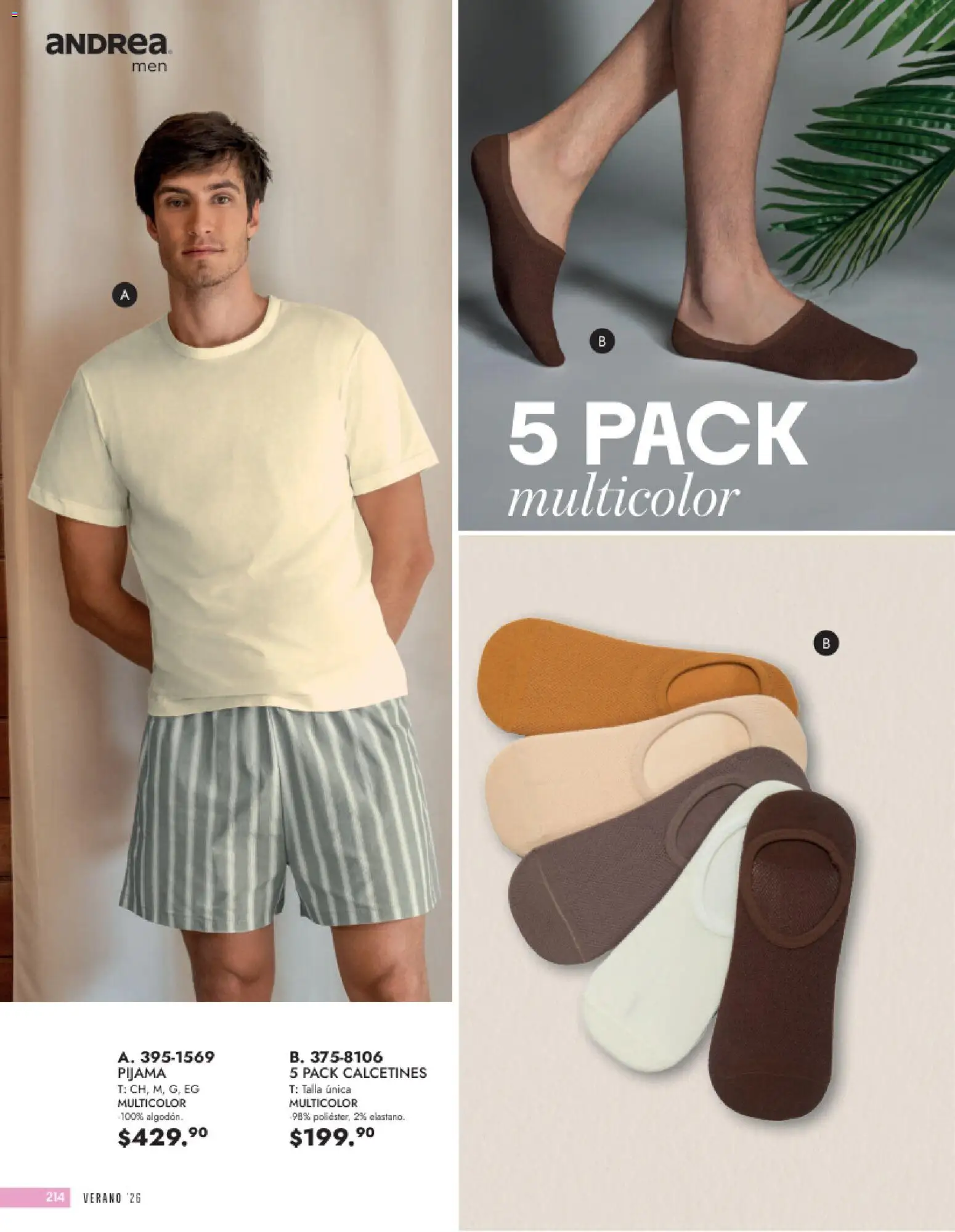 Vista previa las ofertas de la tienda Andrea - Andrea catálogo Vestir Caballero desde el 24/05/2026 - Pijama, Calcetines