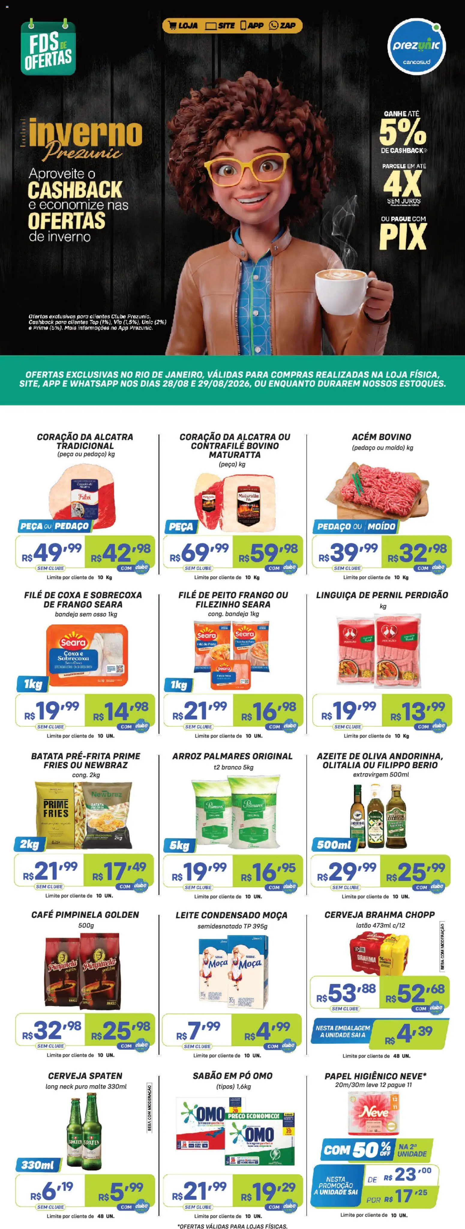 Pré-Visualização do folheto "Prezunic ofertas" da loja Prezunic válido a partir de 28/08/2026