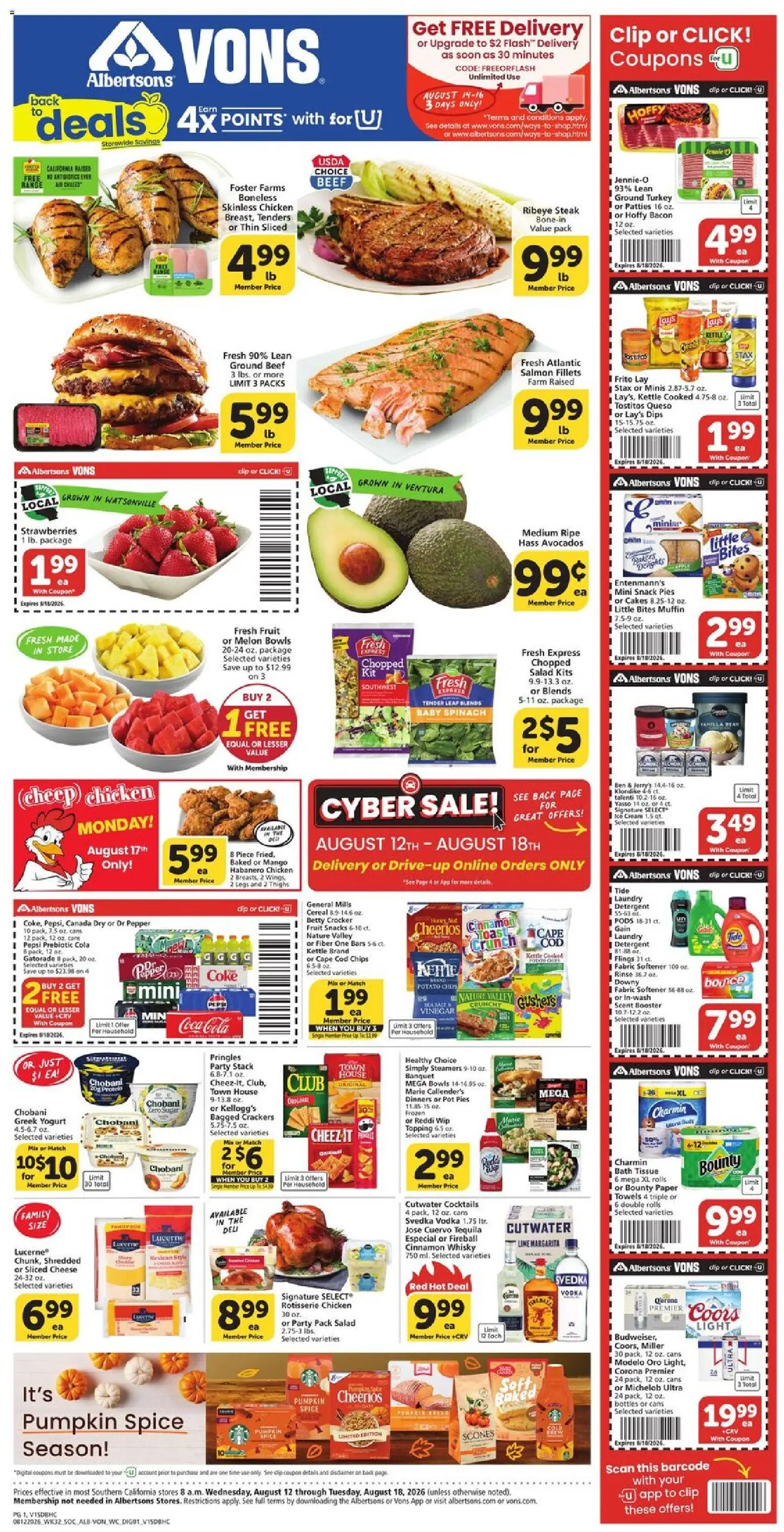 Ad Preview of Vons Vons Weekly Ad from 08/12/2026