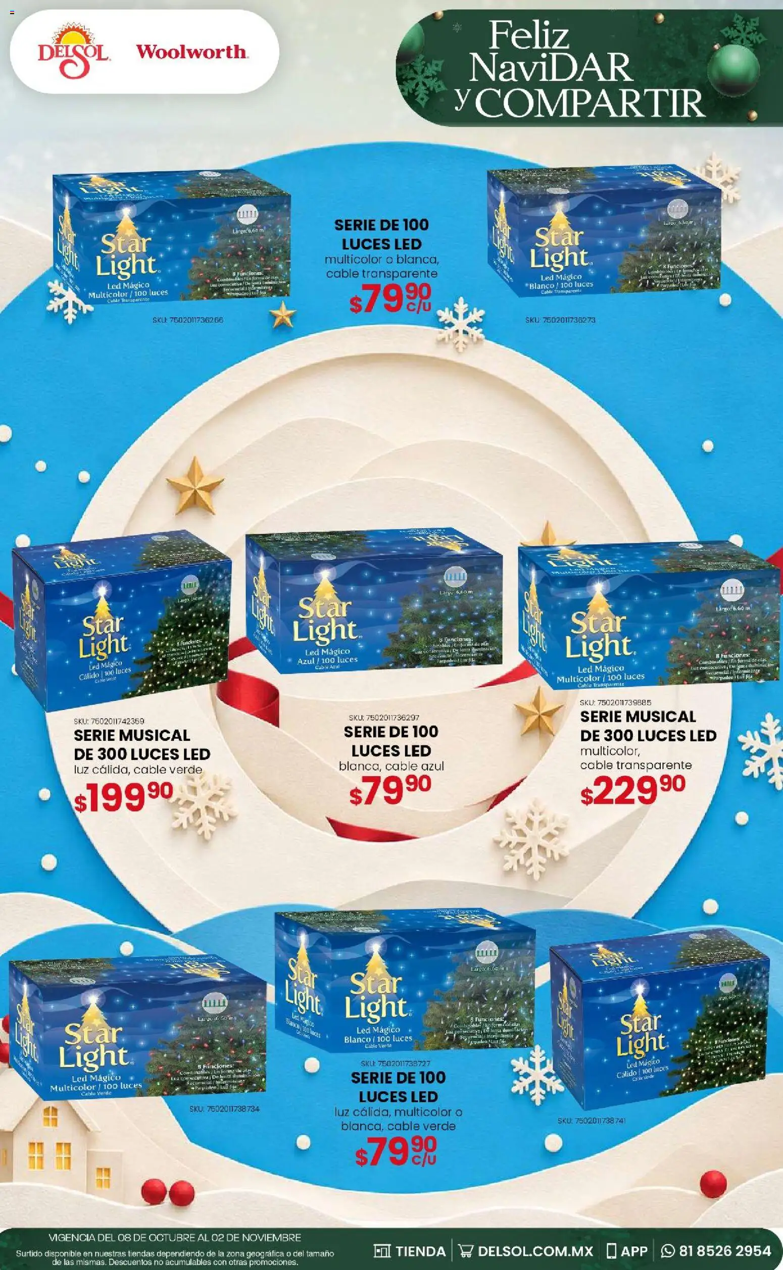 Vista previa las ofertas de la tienda Del Sol y Woolworth - Del Sol y Woolworth - Feliz NaviDar y Compartir desde el 08/10/2026 