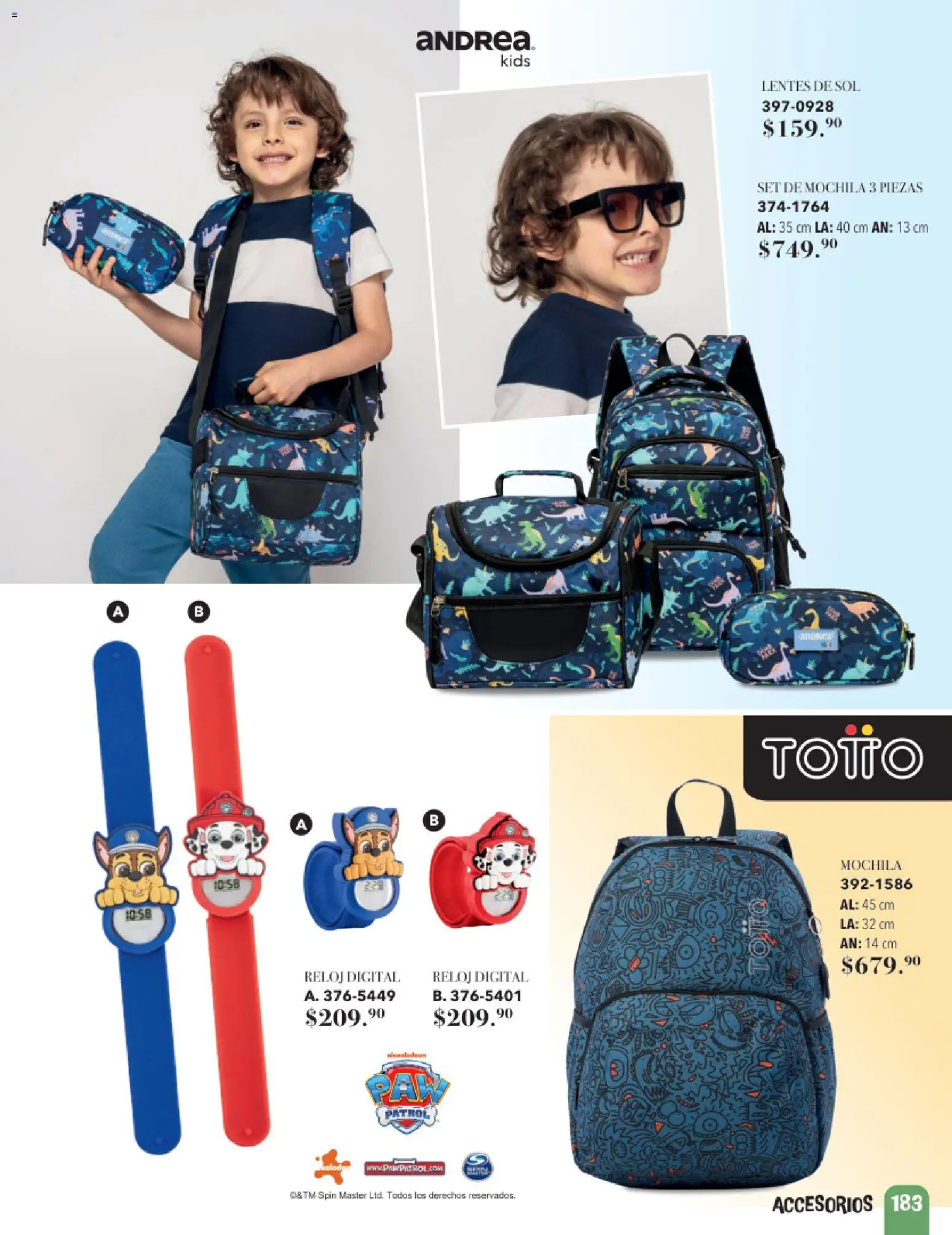 Vista previa las ofertas de la tienda Andrea - Andrea catálogo Infantil desde el 24/05/2026 - Reloj, Mochila, Lentes, Lentes de sol