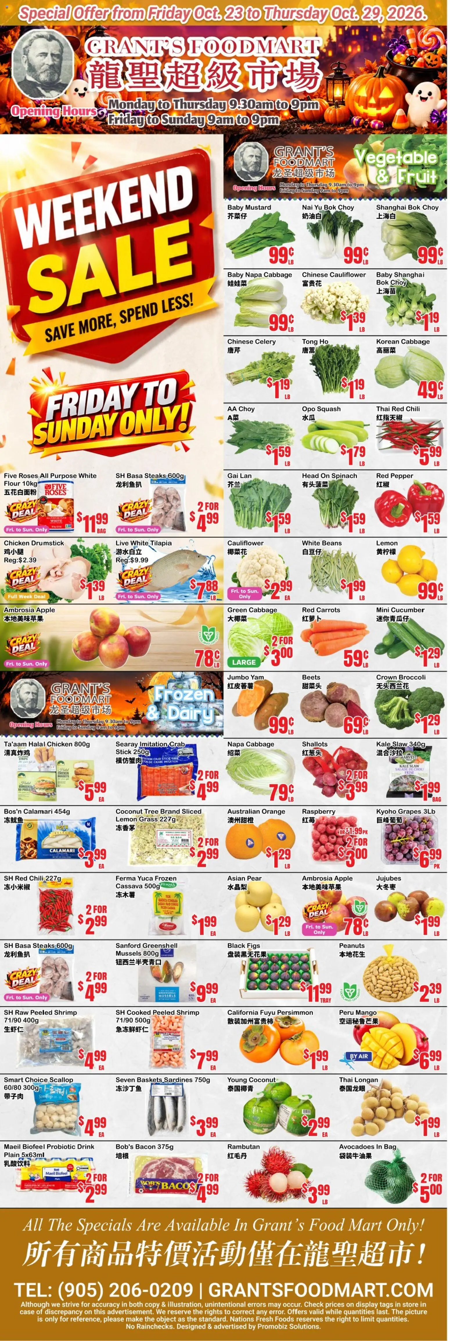 Preview of leaflet Oceans weekly flyer - Grant’s Foodmart from shop Oceans is valid from Oct 23, 2026