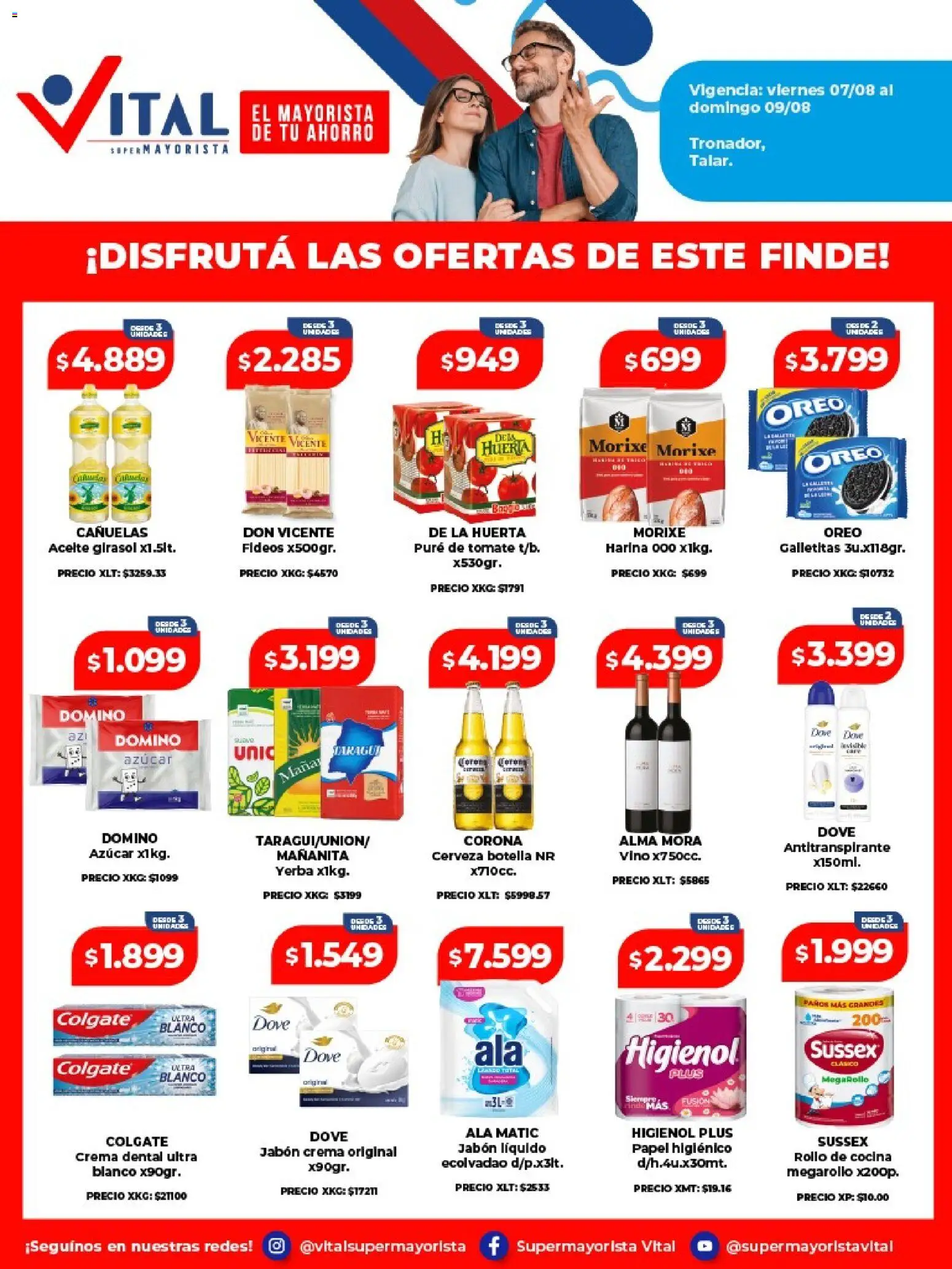 Vista previa del folleto de la tienda Vital válido desde el 07/08/2026 - Vino, Yerba, Galletitas, Azucar, Oreo, Fideos, Jabón, Jabón líquido
