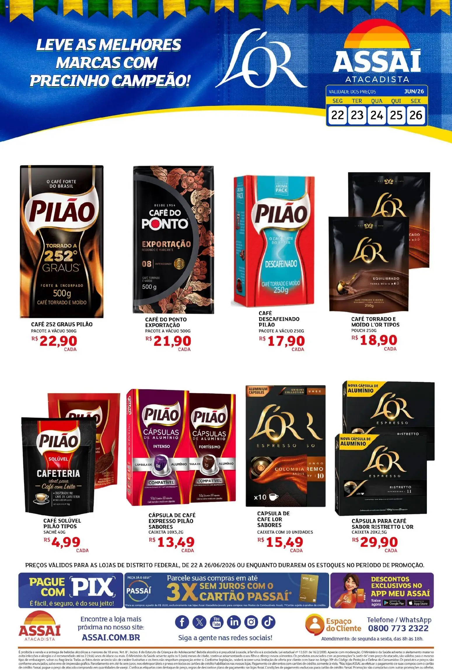 Pré-Visualização do folheto "Assaí Atacadista ofertas - DF" da loja Assaí Atacadista válido a partir de 22/06/2026