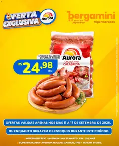 Pré-Visualização do folheto "Supermercado Bergamini ofertas Aurora" da loja Supermercado Bergamini válido a partir de 11/09/2026