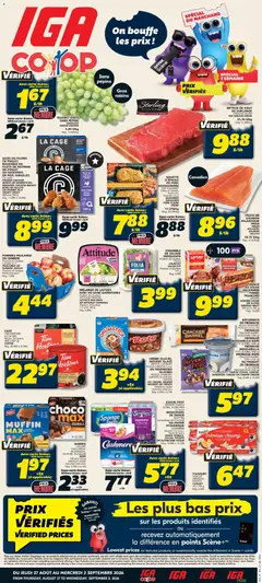 Un aperçu du dépliant IGA weekly flyer / circulaire du magasin IGA est valide à partir 27 août 2026