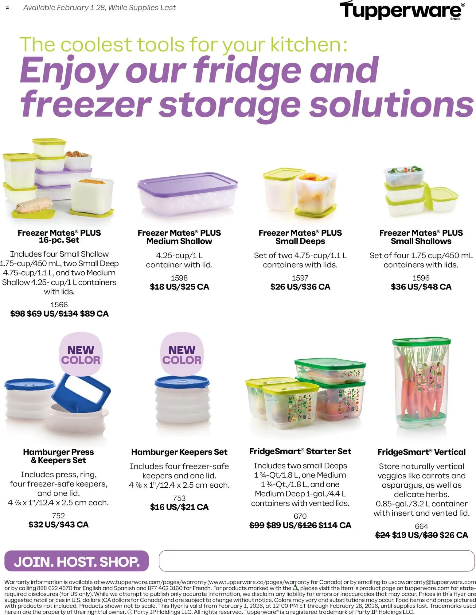 Preview of leaflet Weekly flyer from shop Tupperware is valid from Feb 01, 2026 - Food, Hamburger, Tools, Freezer, Carrots