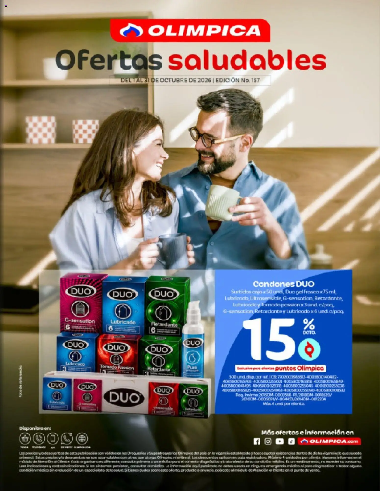  Vista previa del prospecto Olímpica catálogo Ofertas saludables del almacen Olímpica válida del 01/10/2026 al 31/10/2026 - Condones, Puré