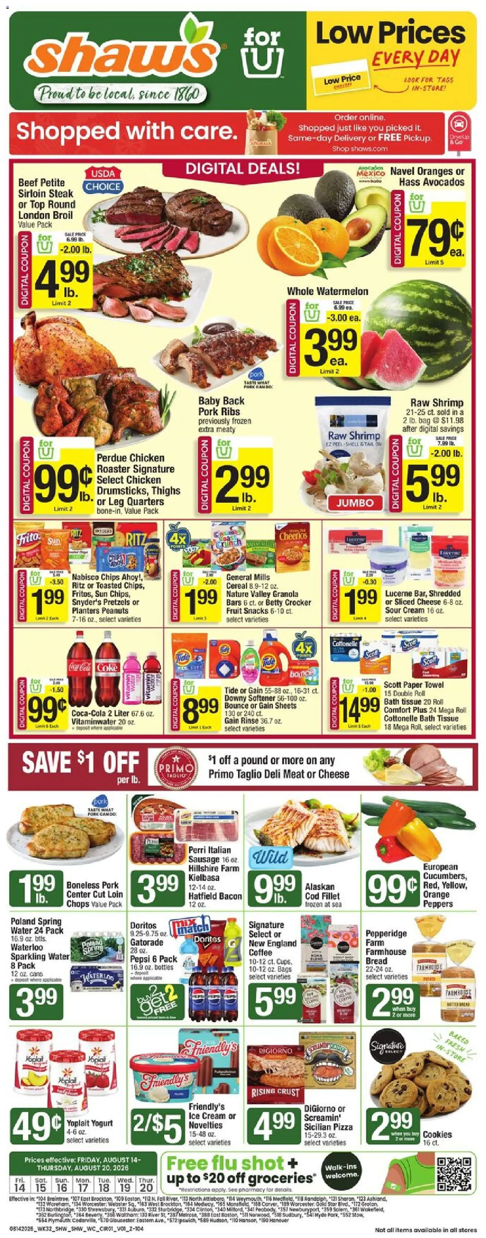 Ad Preview of Shaw's Shaw's Weekly Ad from 08/14/2026