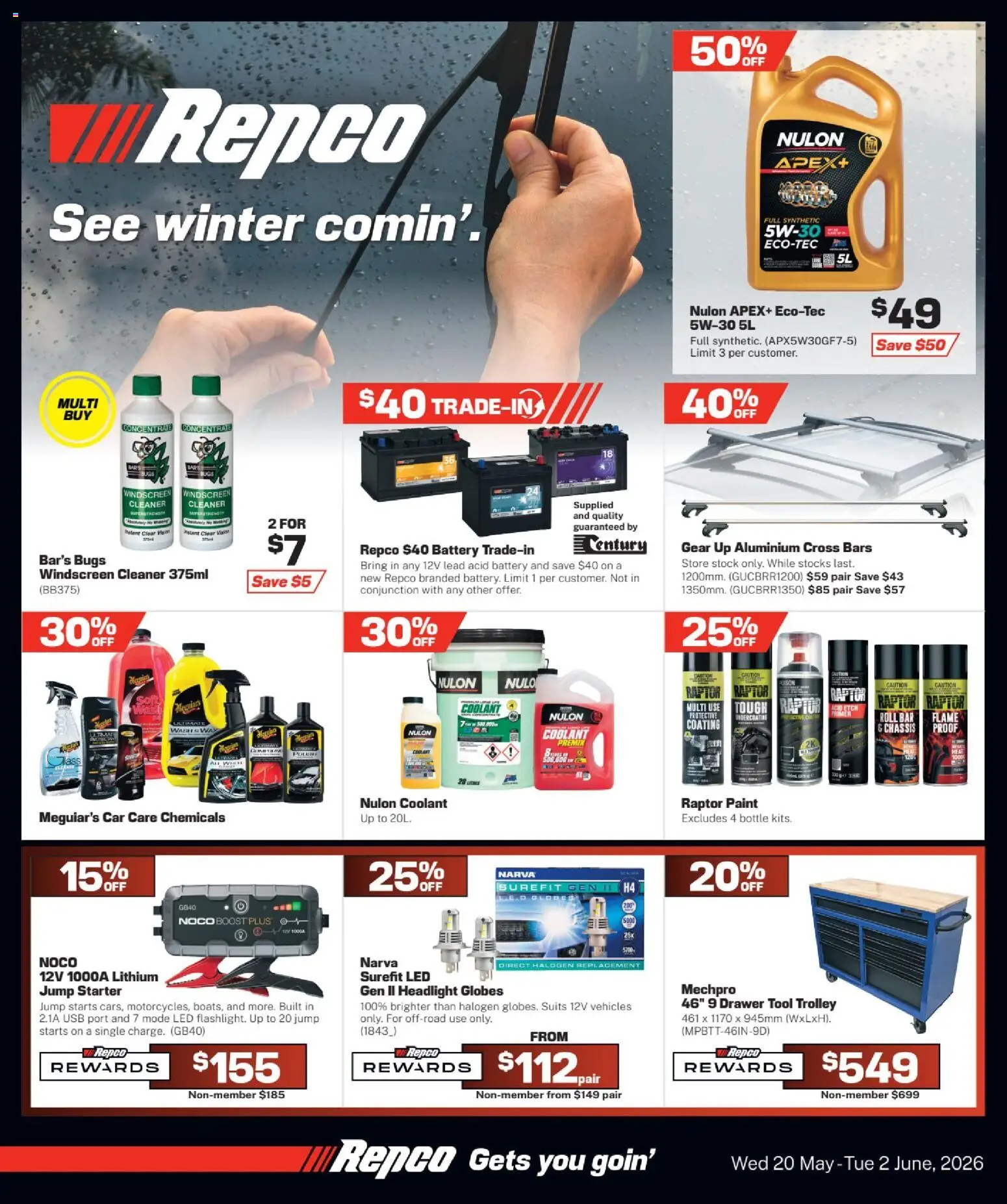 Preview of catalogue Repco catalogue from shop Repco valid 20/05/2026 - Battery, Drawer, Cleaner, Trolley, Usb