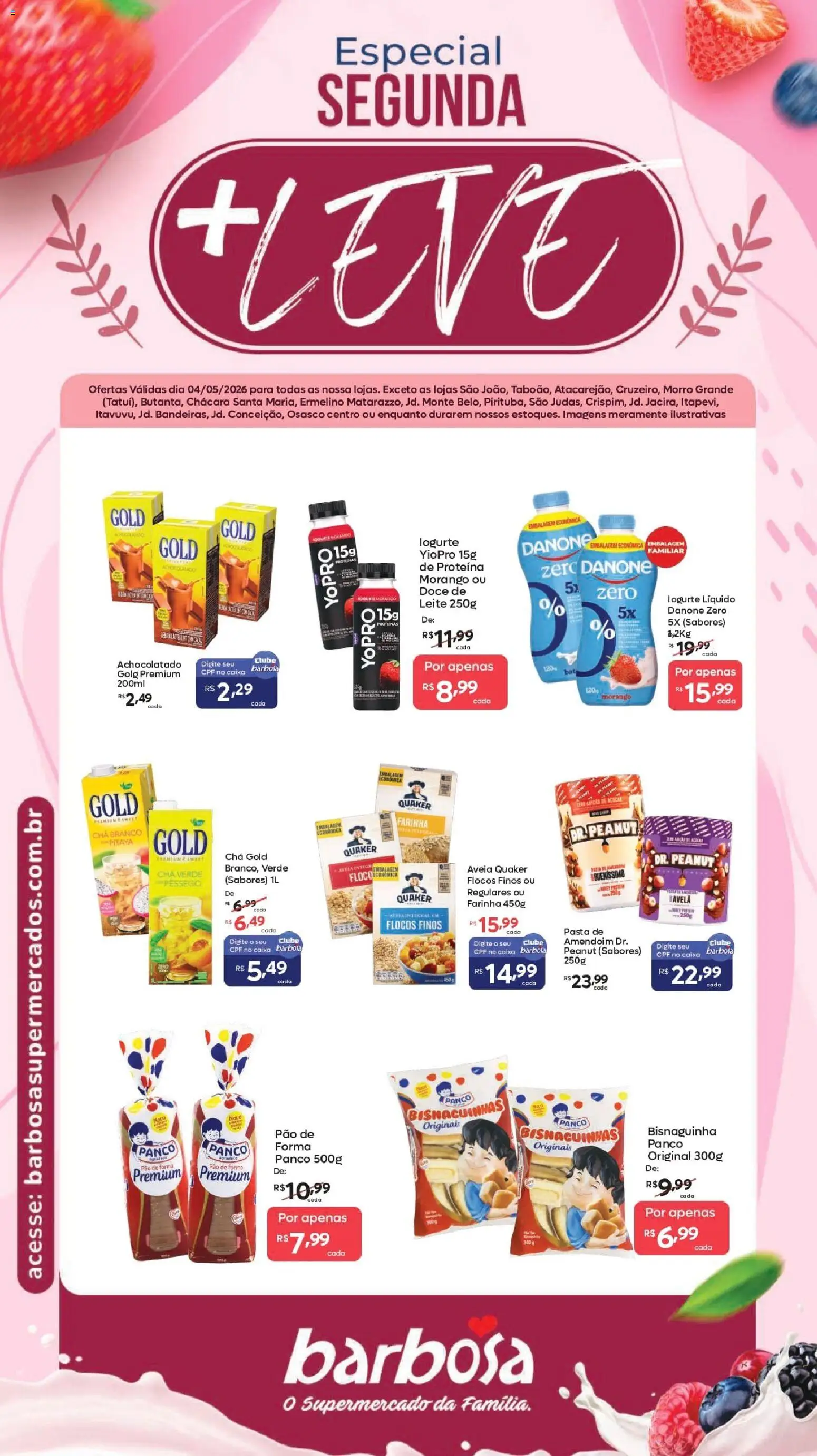 Pré-Visualização do folheto "Barbosa Supermercados ofertas Segunda + Leve" da loja Barbosa Supermercados válido a partir de 04/05/2026