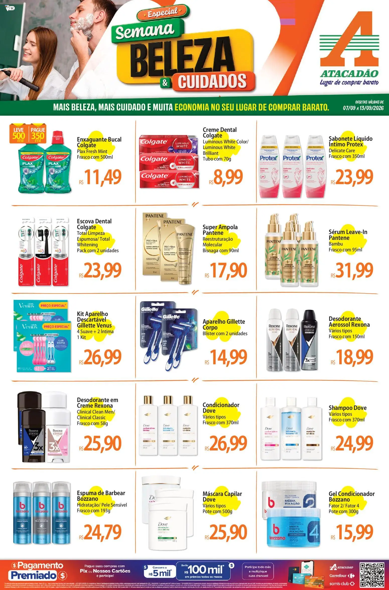 Pré-Visualização do folheto "Atacadão ofertas - SC" da loja Atacadão válido a partir de 07/09/2026 - Coco, Desodorante, Sabonete líquido, Creme, Sérum, Dove, Condicionador, Espuma de barbear