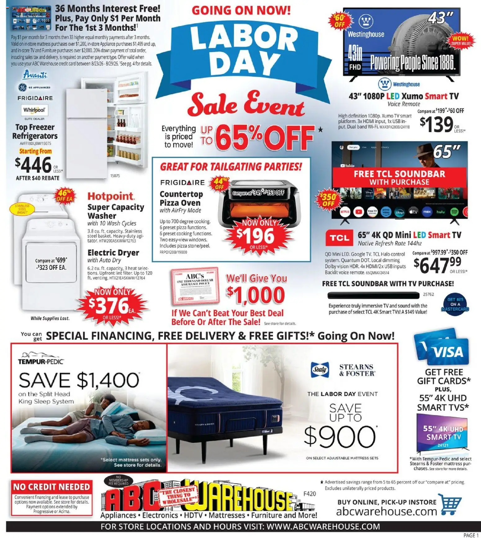 Ad Preview of ABC Warehouse ABC Warehouse Weekly Ad from 08/23/2026