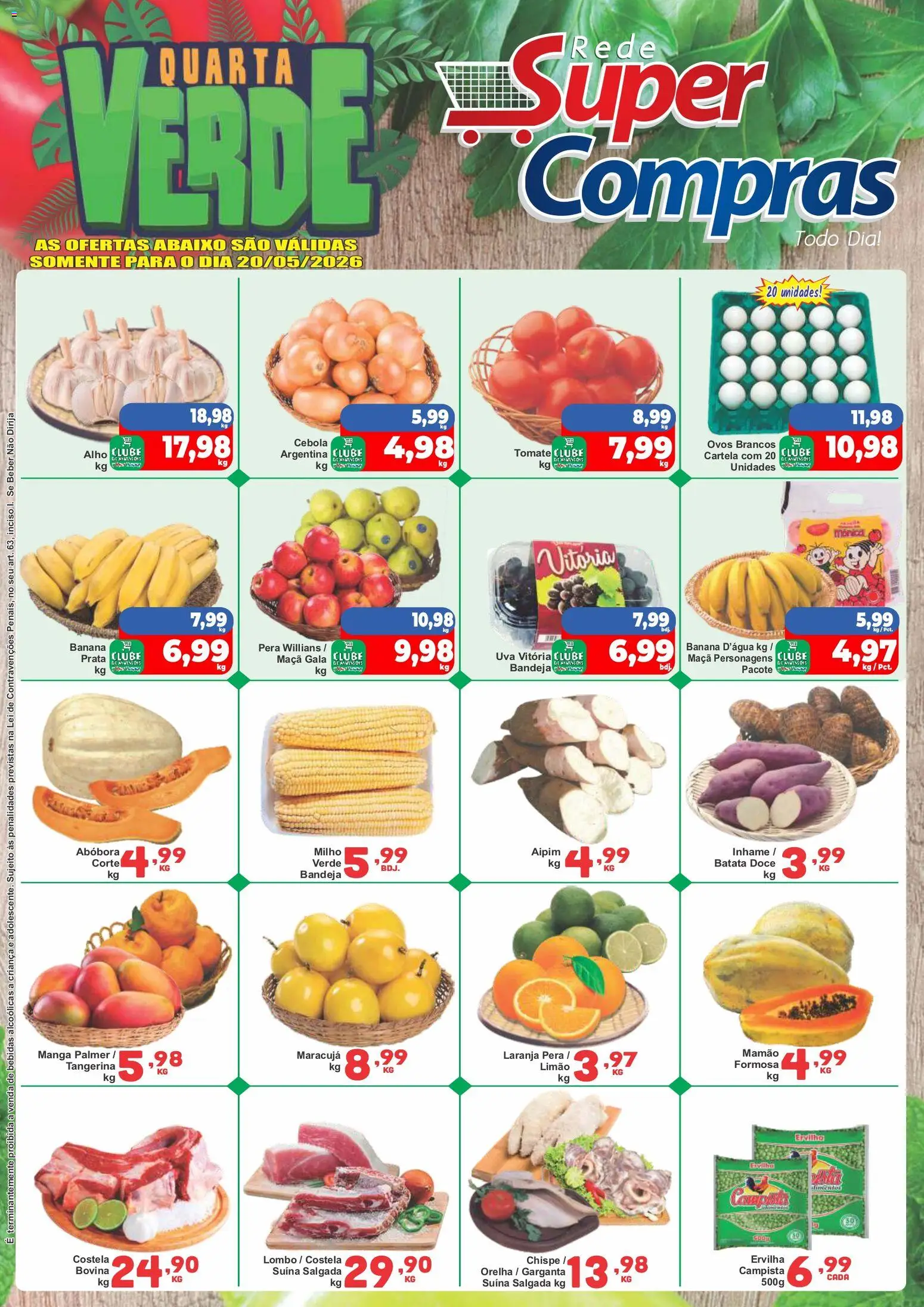 Pré-Visualização do folheto "Rede Super Compras ofertas do Dia" da loja Rede Super Compras válido a partir de 20/05/2026