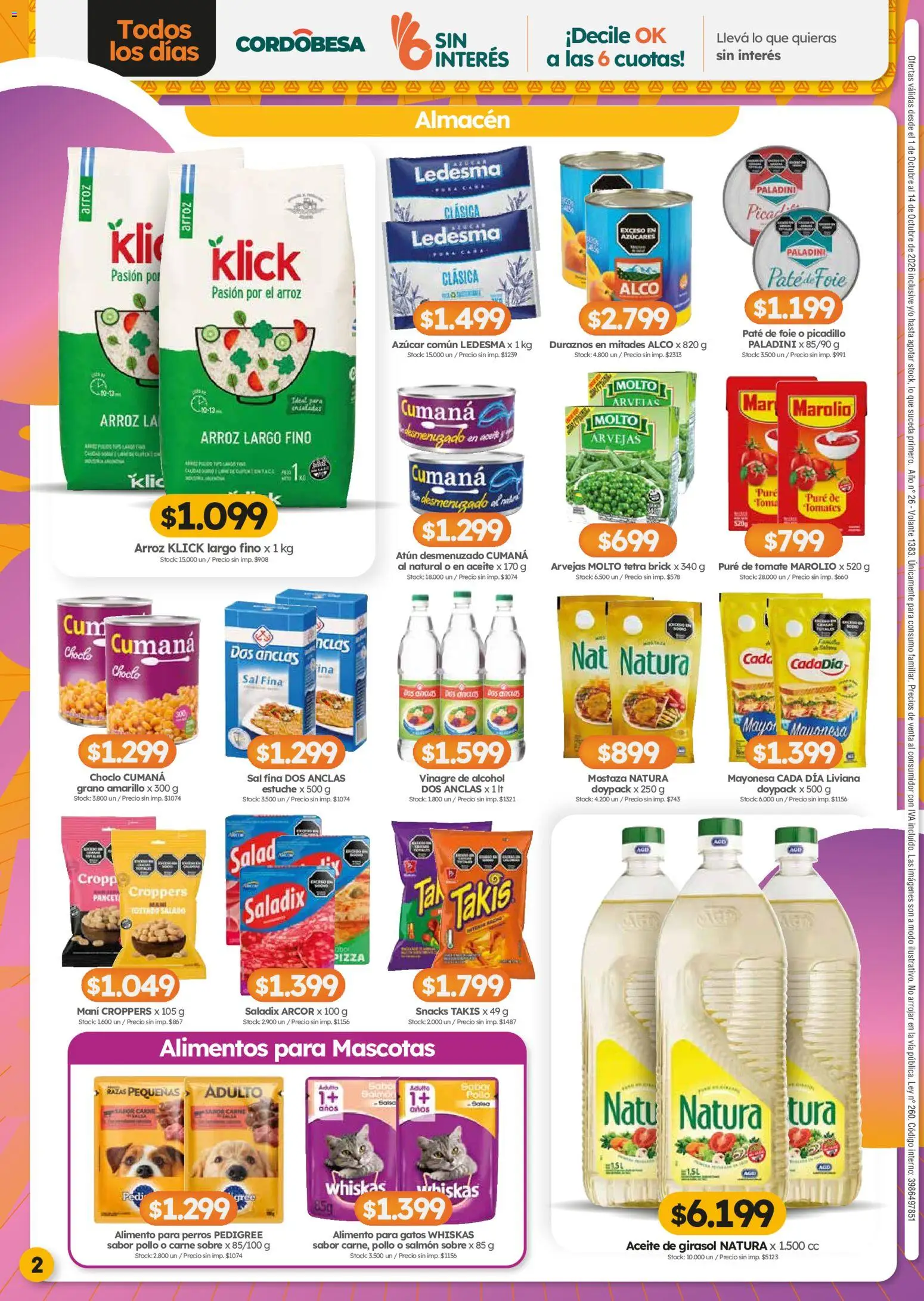 Vista previa del folleto de la tienda Cordiez válido desde el 01/10/2026 - Mostaza, Tomate, Tomates, Alimento para perros, Sobre, Atún, Vinagre, Puré