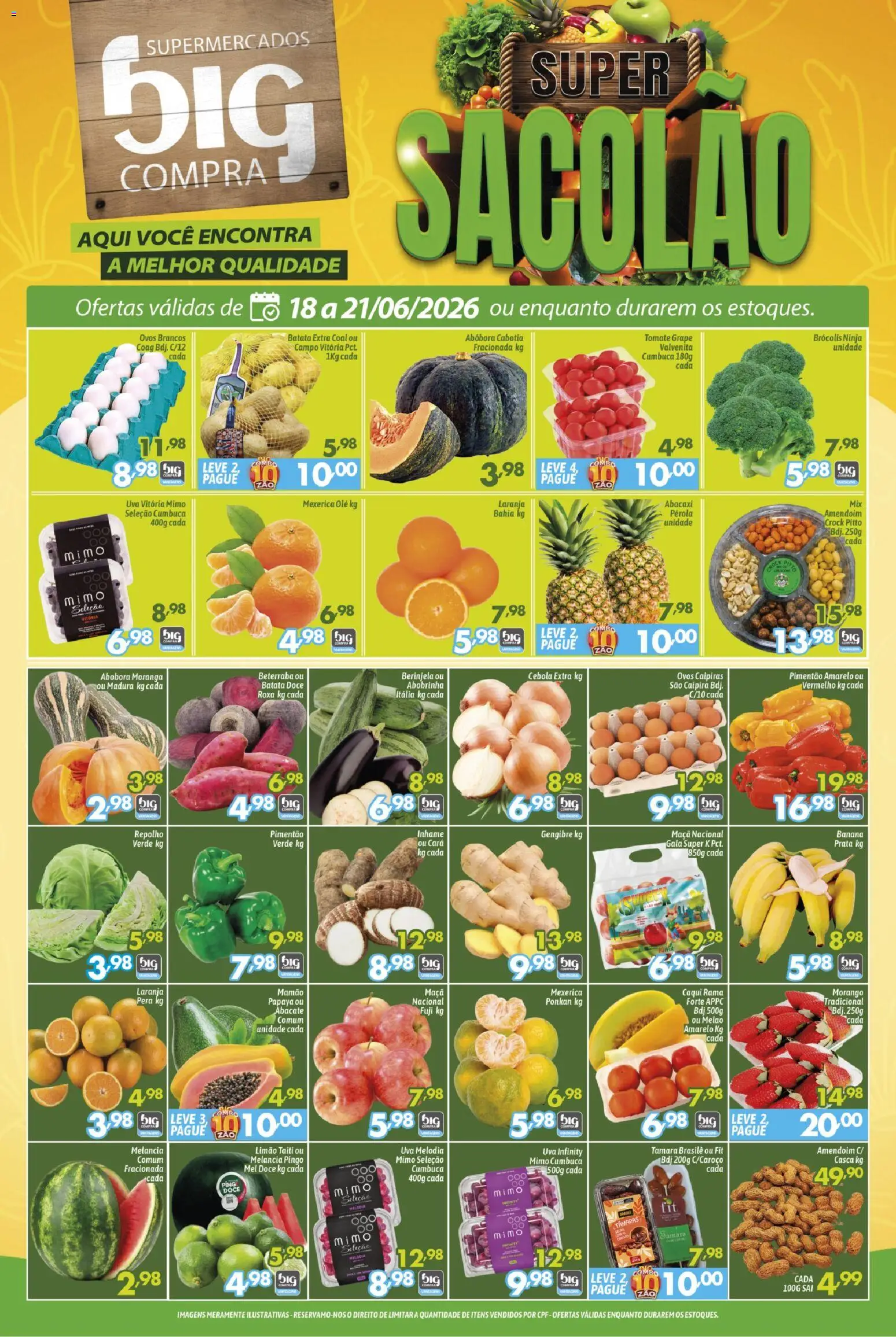 Pré-Visualização do folheto "Big Compra ofertas Sacolão" da loja Big Compra válido a partir de 18/06/2026