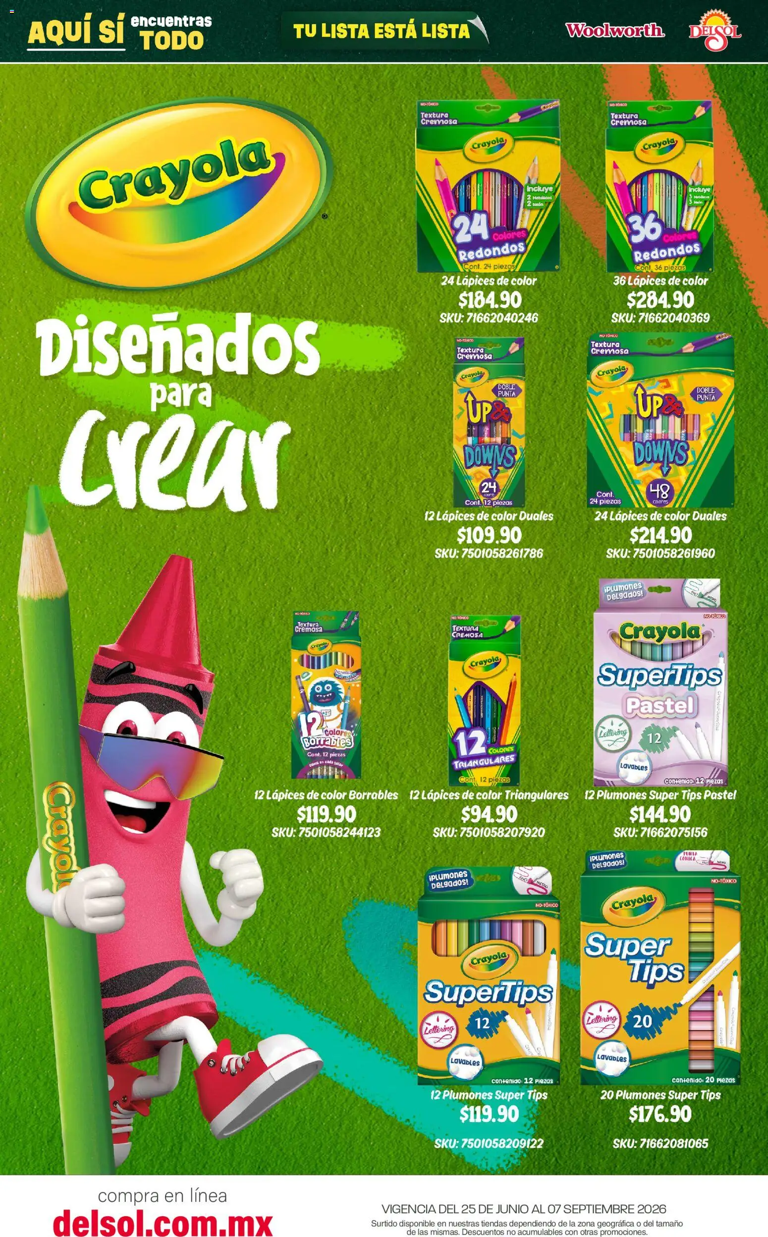 Vista previa las ofertas de la tienda Del Sol y Woolworth - Del Sol y Woolworth catálogo Back To School desde el 25/06/2026 