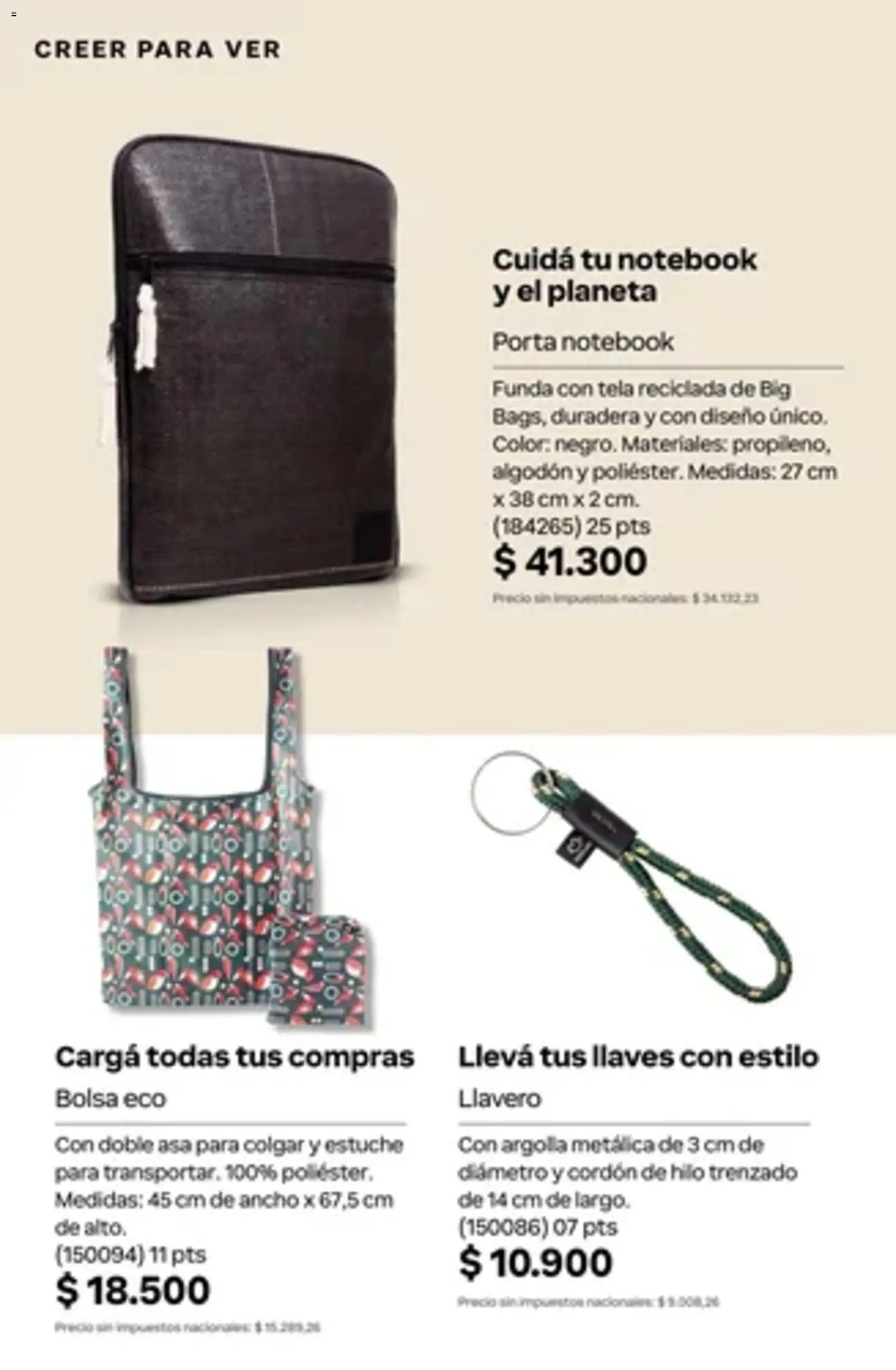 Vista previa del folleto de la tienda Natura válido desde el 01/10/2026 - Notebook, Bolsa, Llavero, Algodón, Estuche